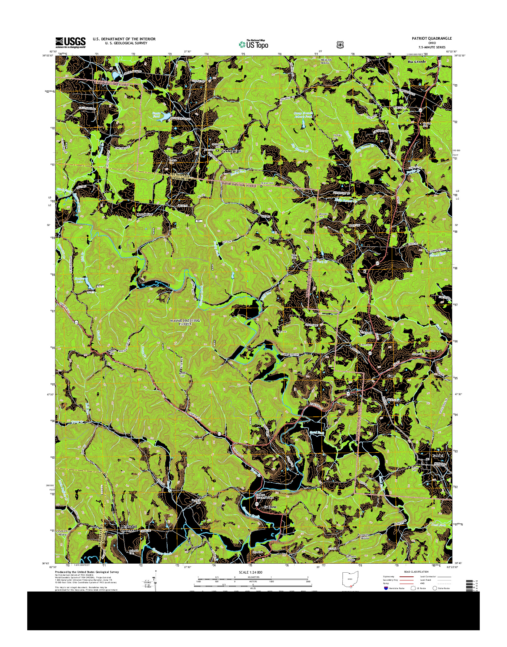 USGS US TOPO 7.5-MINUTE MAP FOR PATRIOT, OH 2013