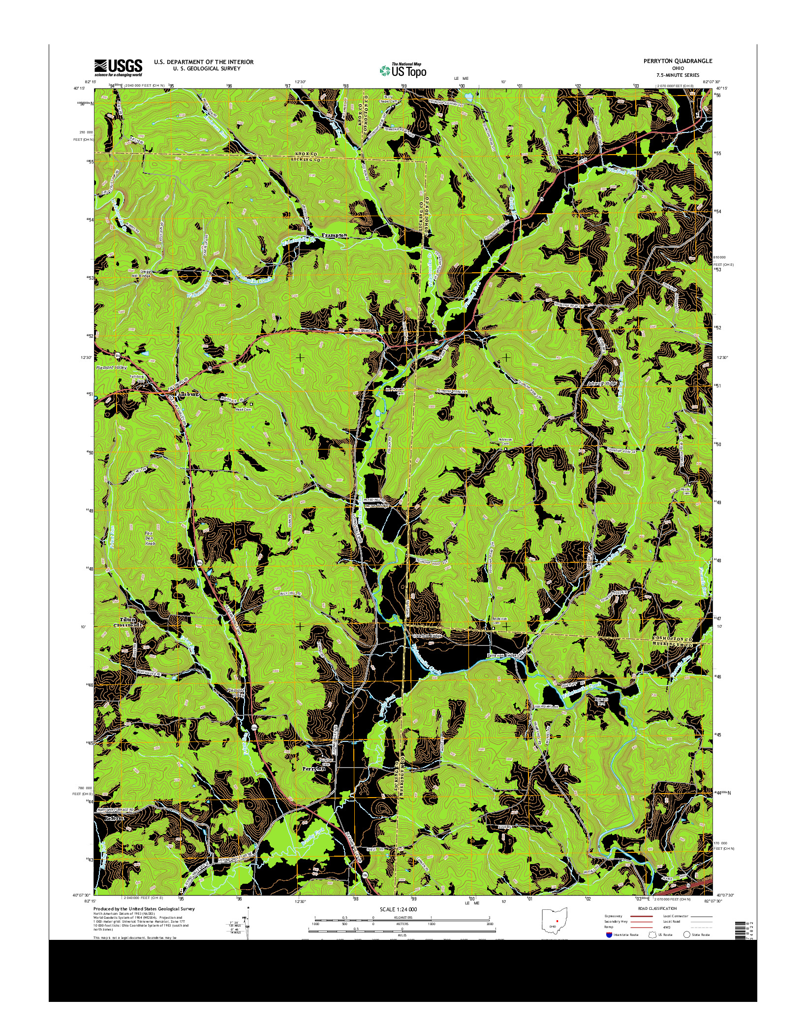 USGS US TOPO 7.5-MINUTE MAP FOR PERRYTON, OH 2013