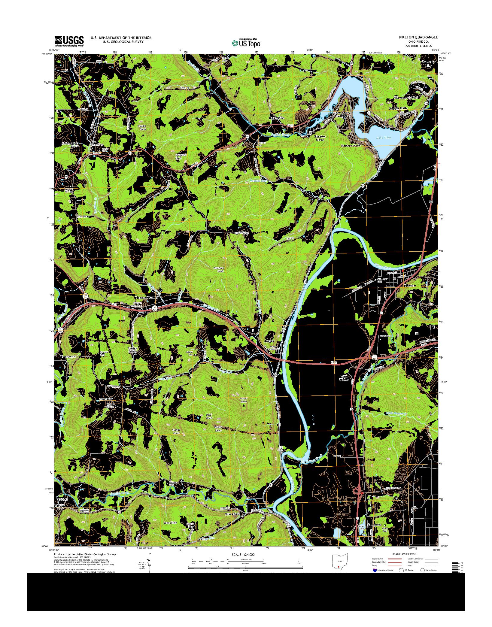 USGS US TOPO 7.5-MINUTE MAP FOR PIKETON, OH 2013
