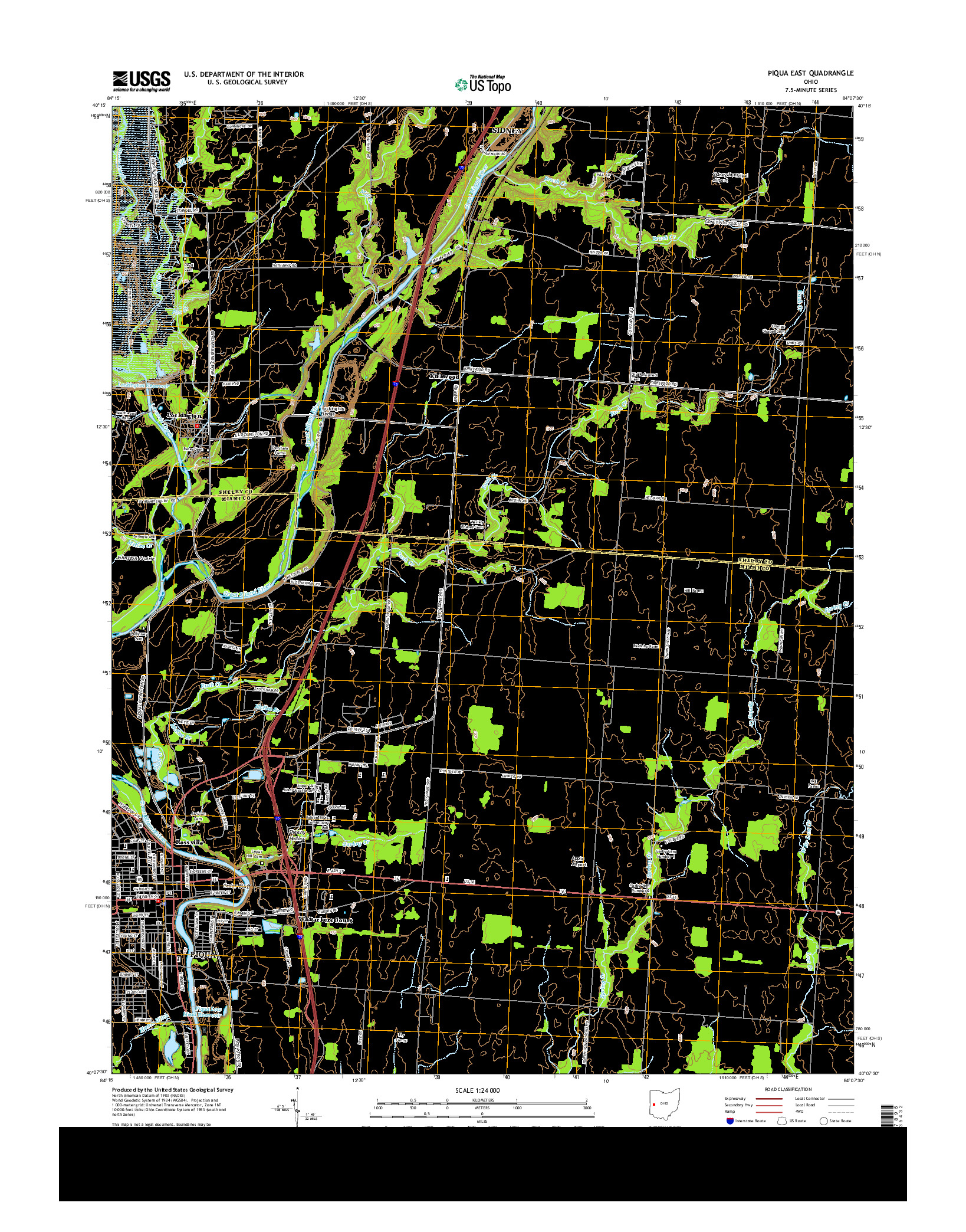 USGS US TOPO 7.5-MINUTE MAP FOR PIQUA EAST, OH 2013