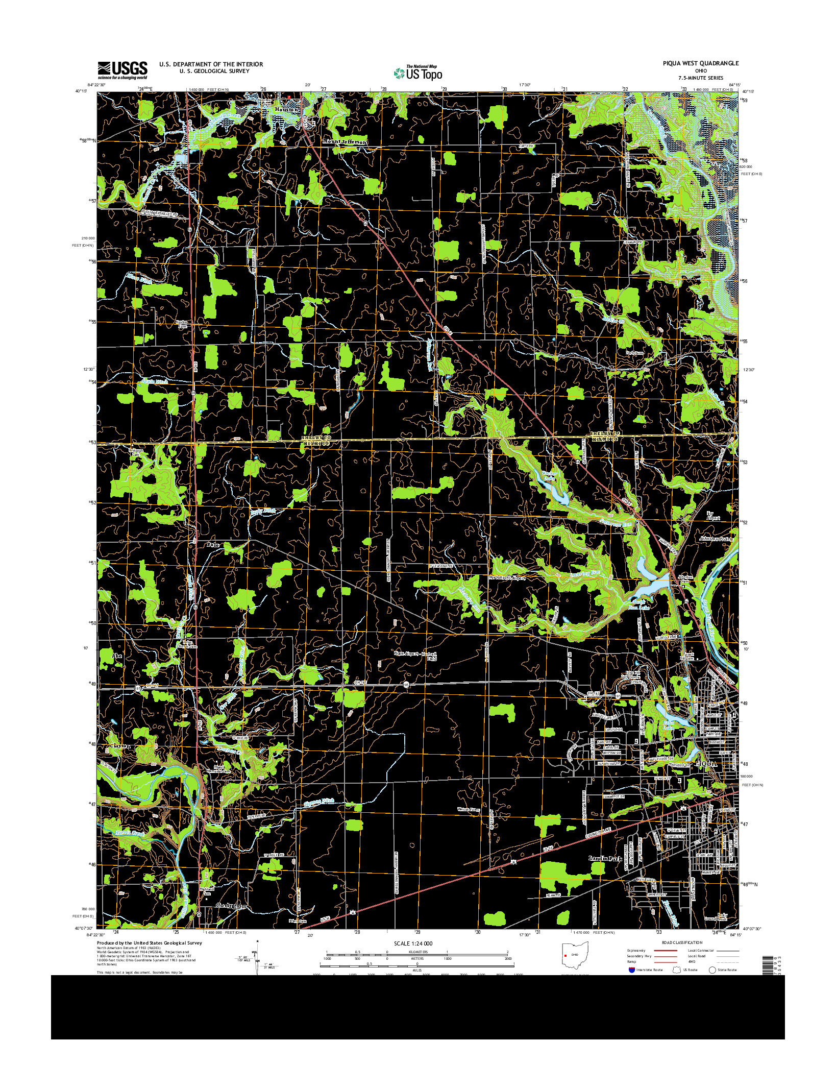 USGS US TOPO 7.5-MINUTE MAP FOR PIQUA WEST, OH 2013