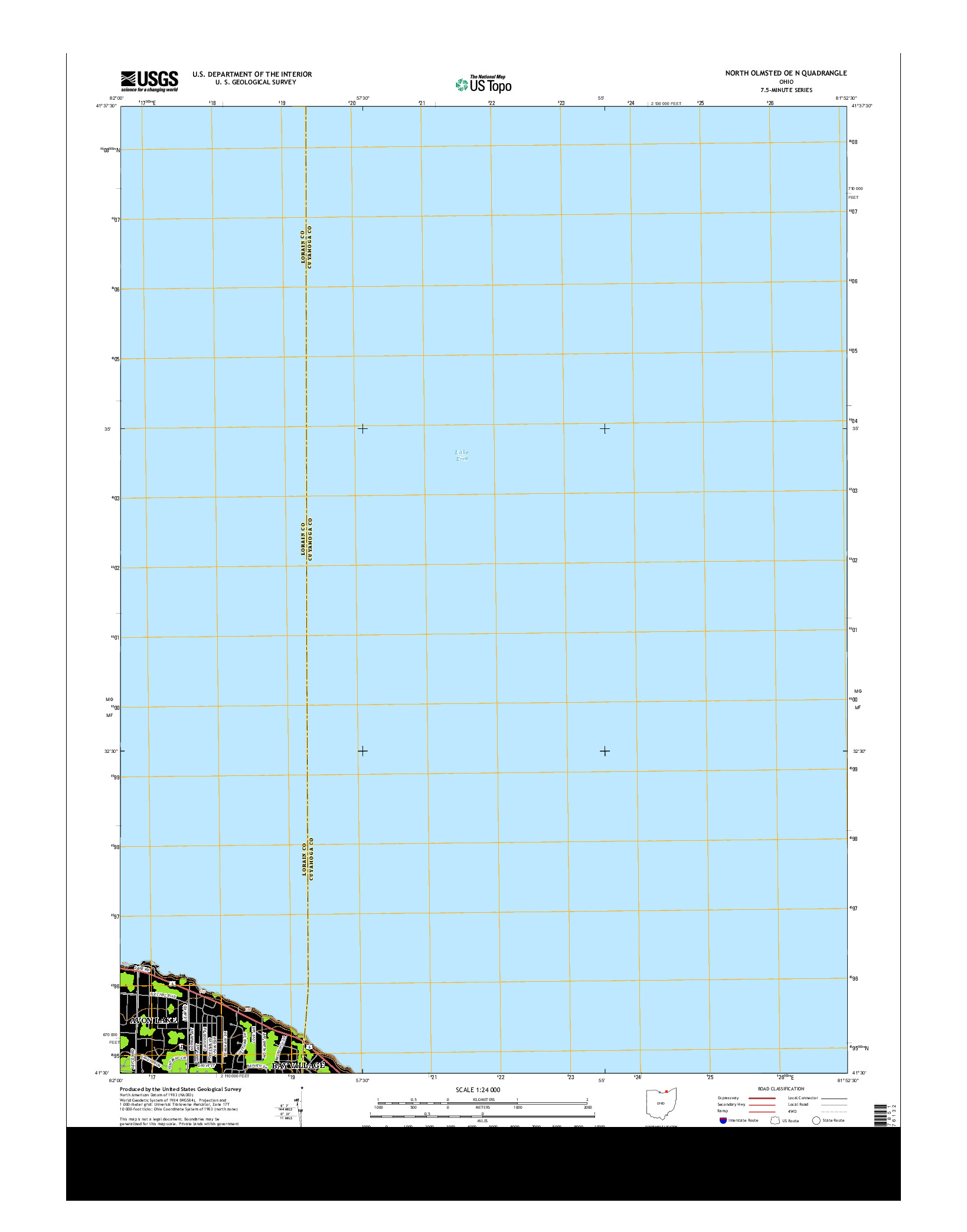 USGS US TOPO 7.5-MINUTE MAP FOR NORTH OLMSTED OE N, OH 2013