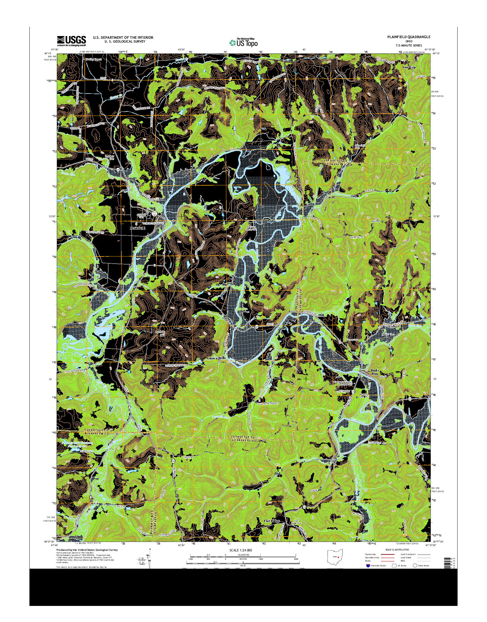 USGS US TOPO 7.5-MINUTE MAP FOR PLAINFIELD, OH 2013