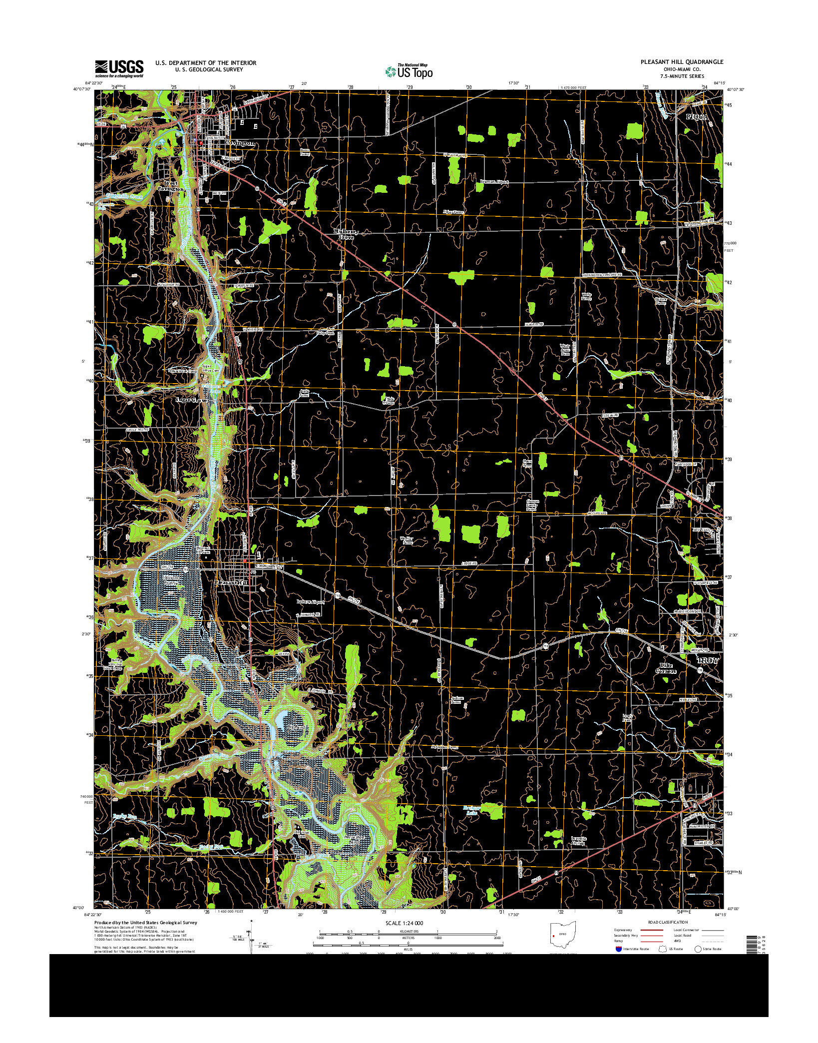 USGS US TOPO 7.5-MINUTE MAP FOR PLEASANT HILL, OH 2013