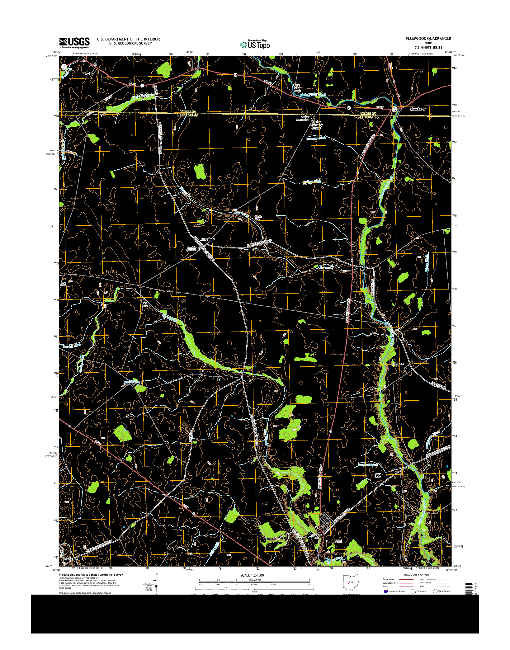 USGS US TOPO 7.5-MINUTE MAP FOR PLUMWOOD, OH 2013