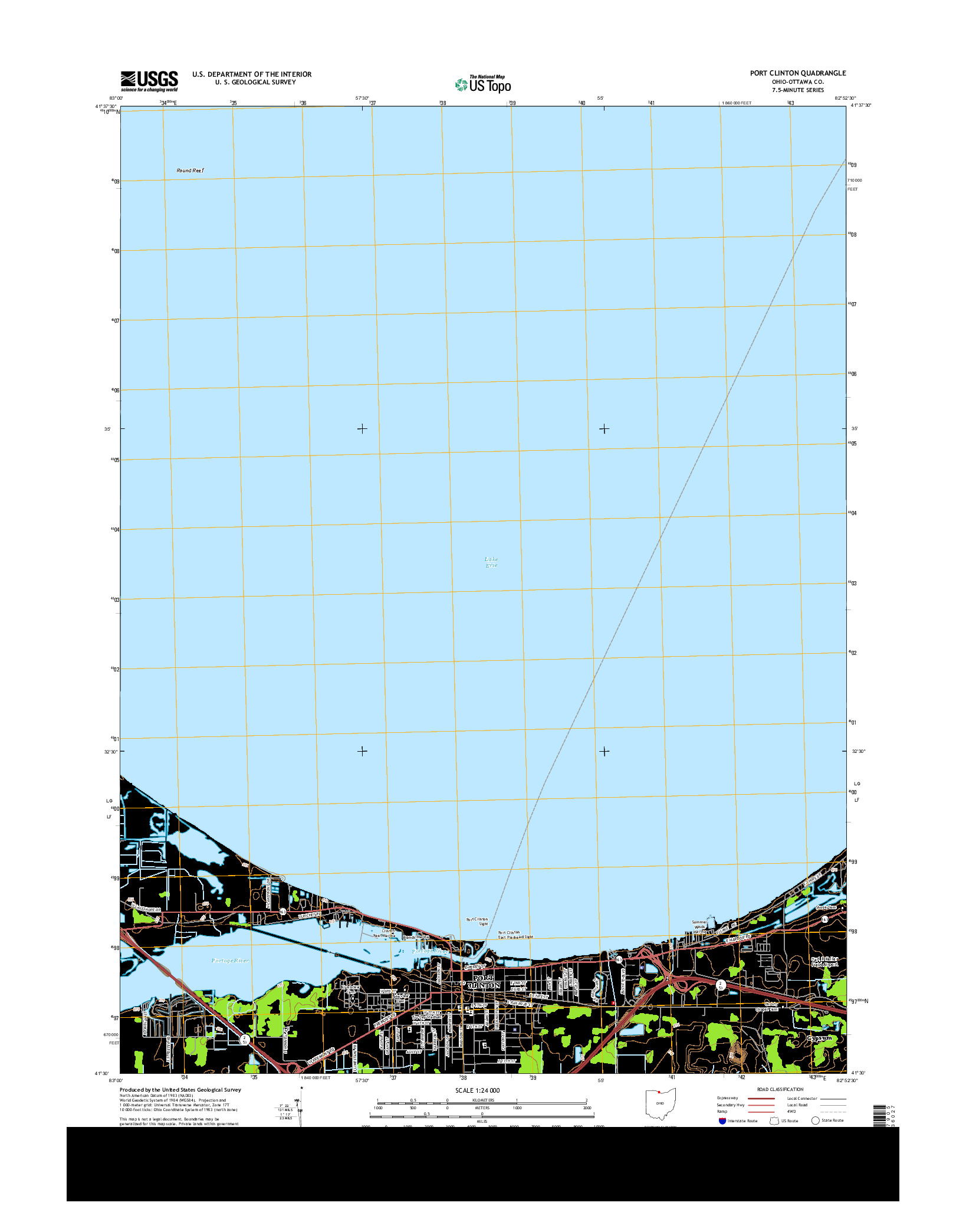 USGS US TOPO 7.5-MINUTE MAP FOR PORT CLINTON, OH 2013