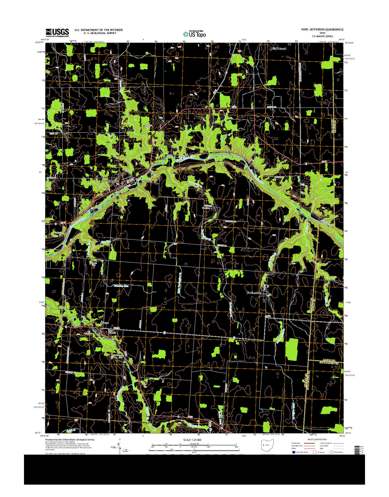 USGS US TOPO 7.5-MINUTE MAP FOR PORT JEFFERSON, OH 2013