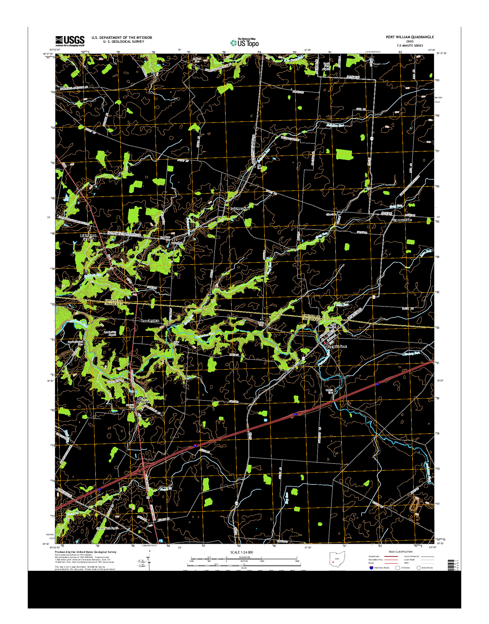 USGS US TOPO 7.5-MINUTE MAP FOR PORT WILLIAM, OH 2013