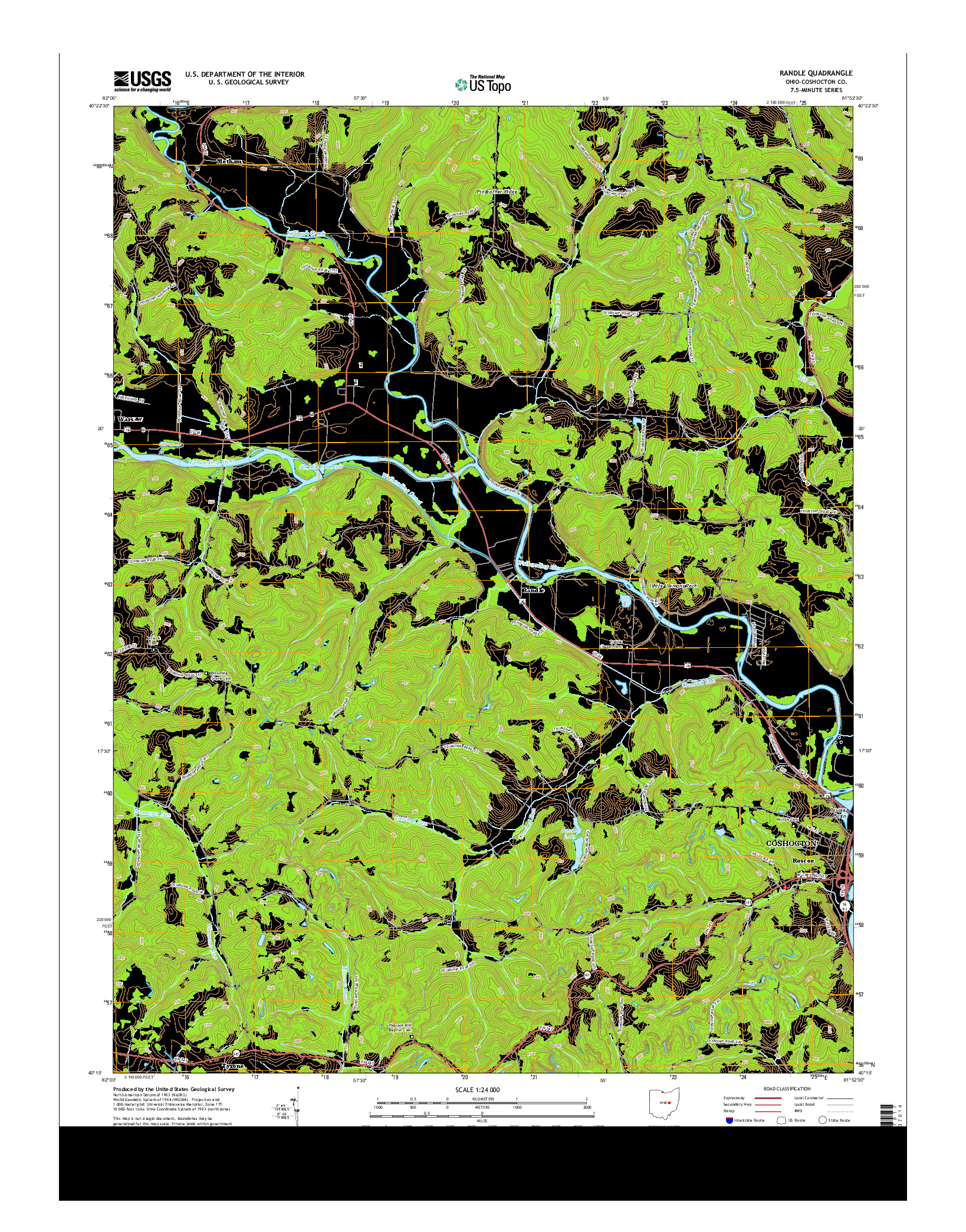 USGS US TOPO 7.5-MINUTE MAP FOR RANDLE, OH 2013