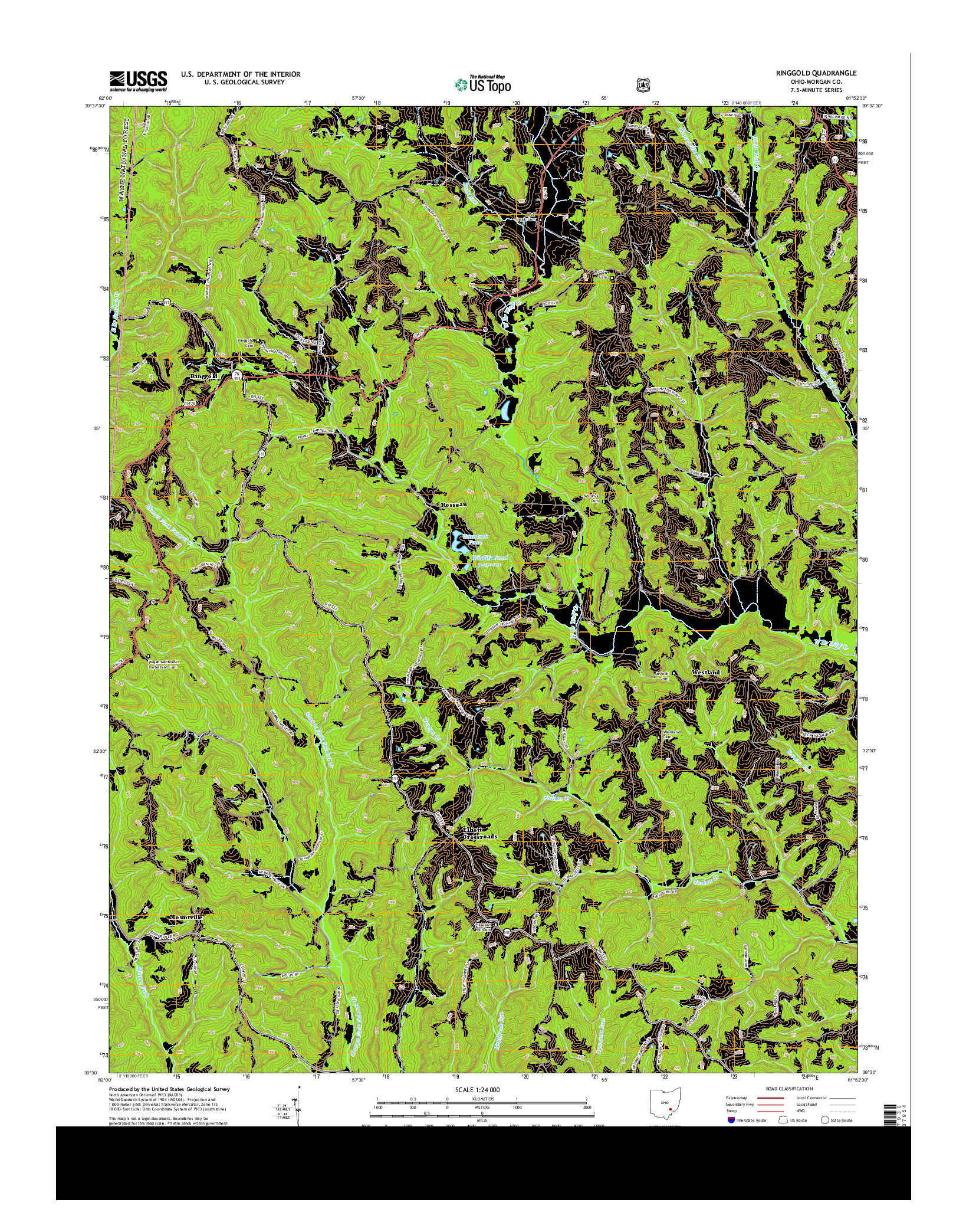 USGS US TOPO 7.5-MINUTE MAP FOR RINGGOLD, OH 2013