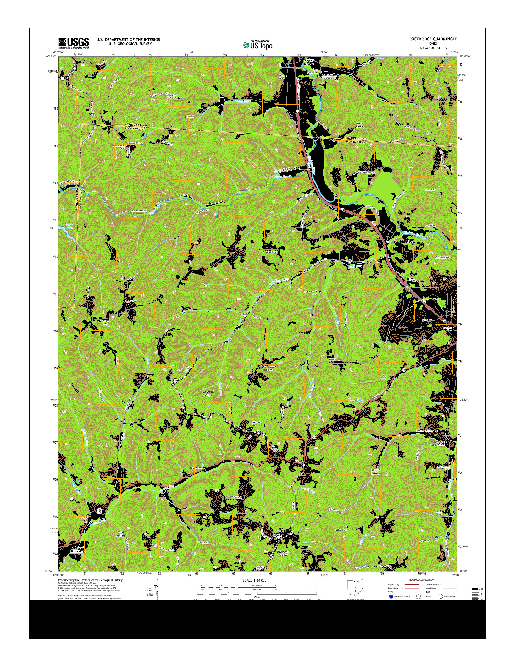 USGS US TOPO 7.5-MINUTE MAP FOR ROCKBRIDGE, OH 2013
