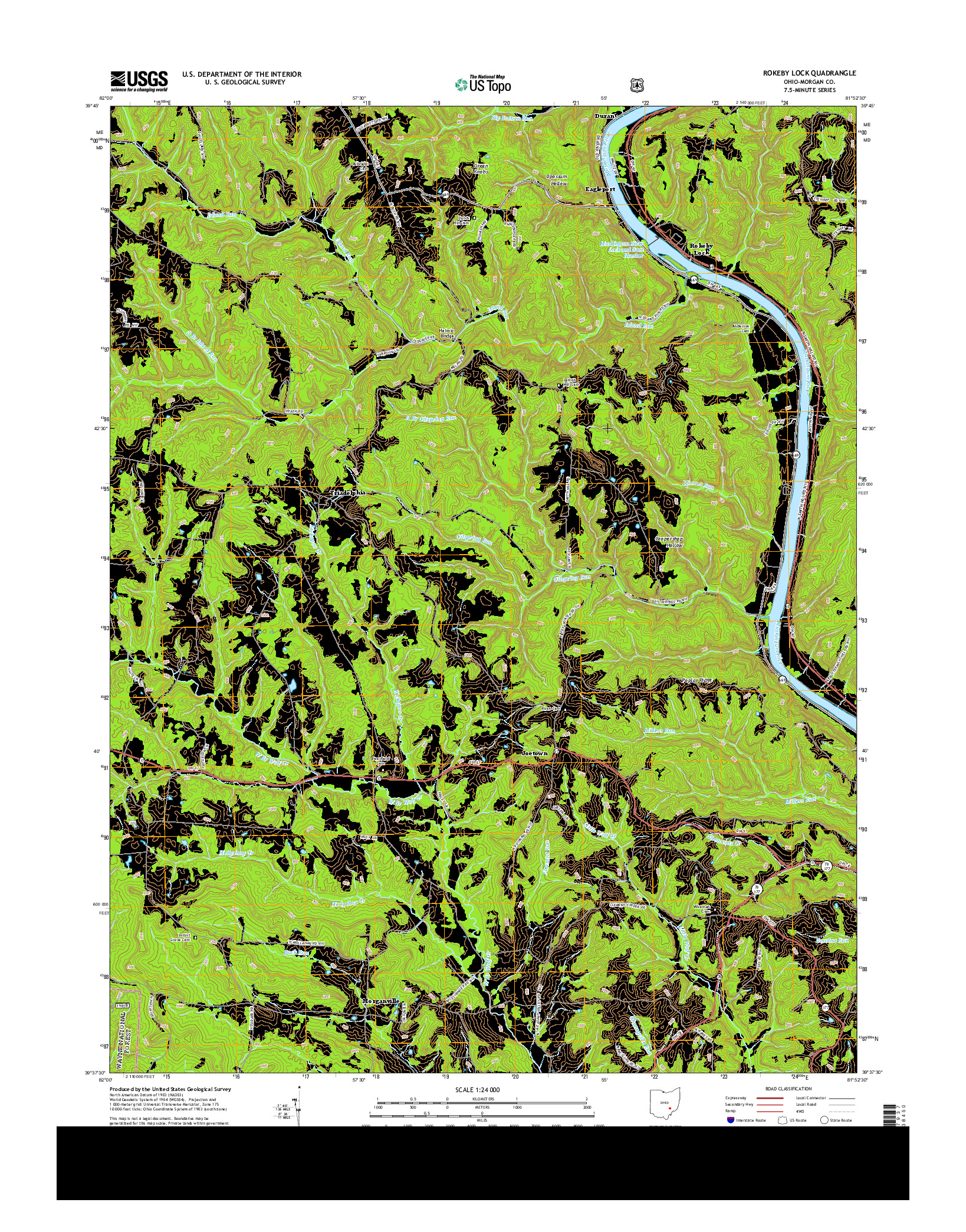 USGS US TOPO 7.5-MINUTE MAP FOR ROKEBY LOCK, OH 2013