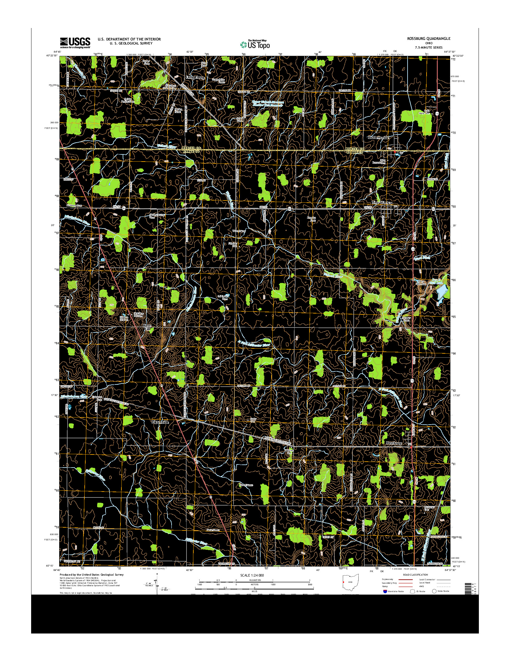 USGS US TOPO 7.5-MINUTE MAP FOR ROSSBURG, OH 2013