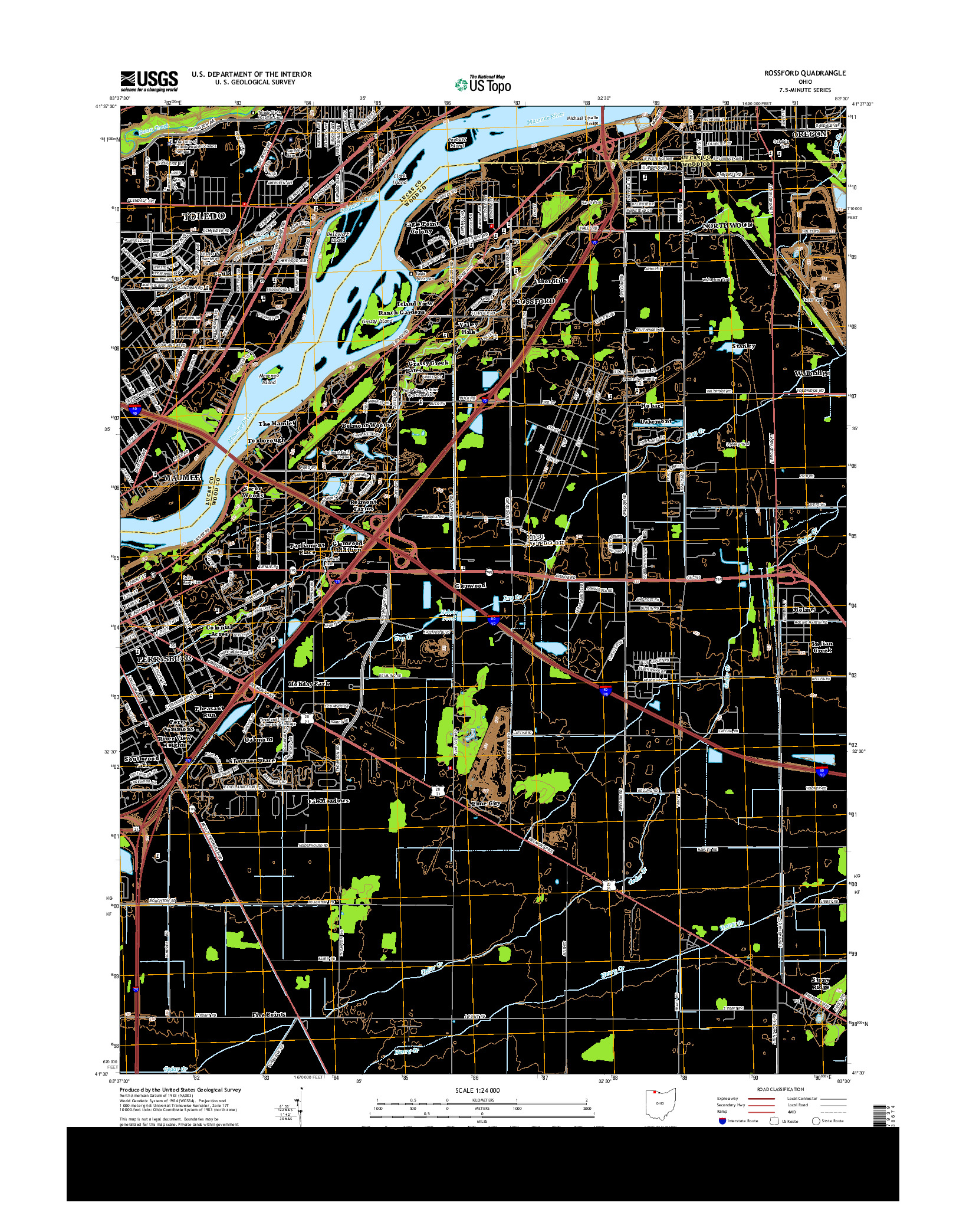 USGS US TOPO 7.5-MINUTE MAP FOR ROSSFORD, OH 2013