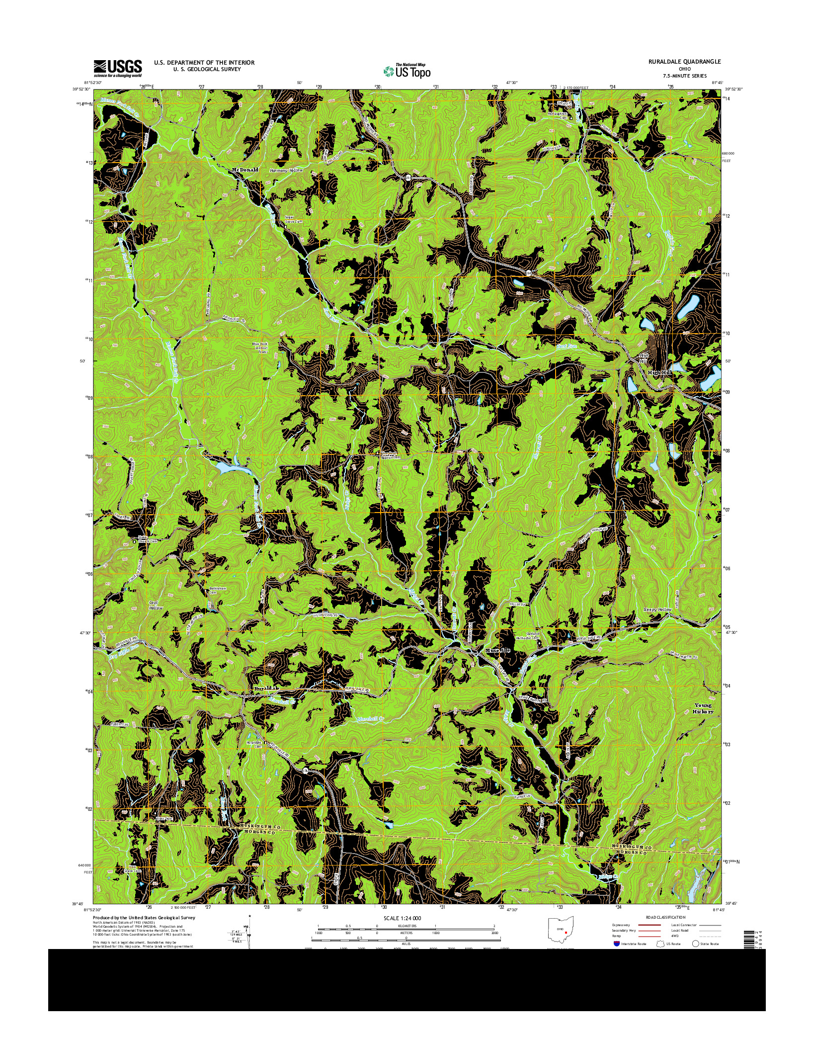 USGS US TOPO 7.5-MINUTE MAP FOR RURALDALE, OH 2013