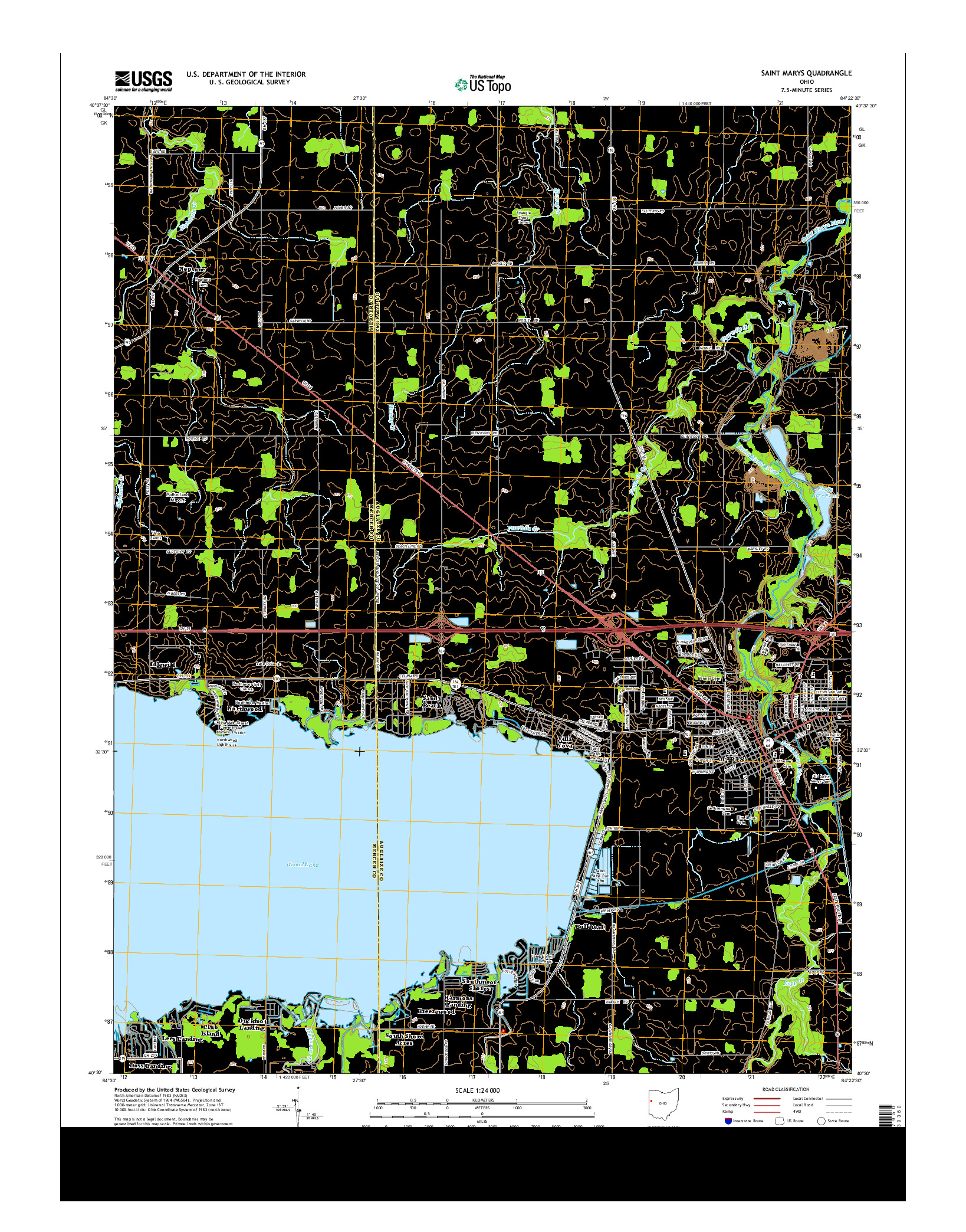 USGS US TOPO 7.5-MINUTE MAP FOR SAINT MARYS, OH 2013