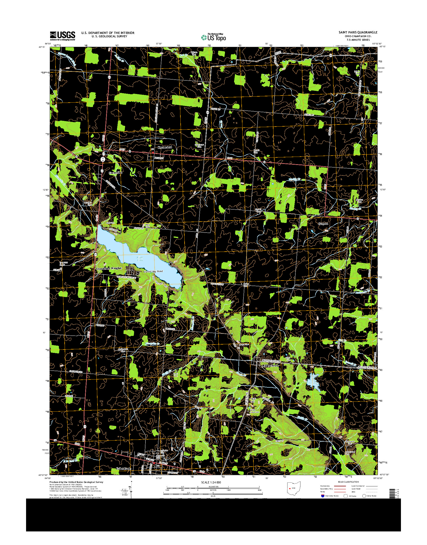 USGS US TOPO 7.5-MINUTE MAP FOR SAINT PARIS, OH 2013