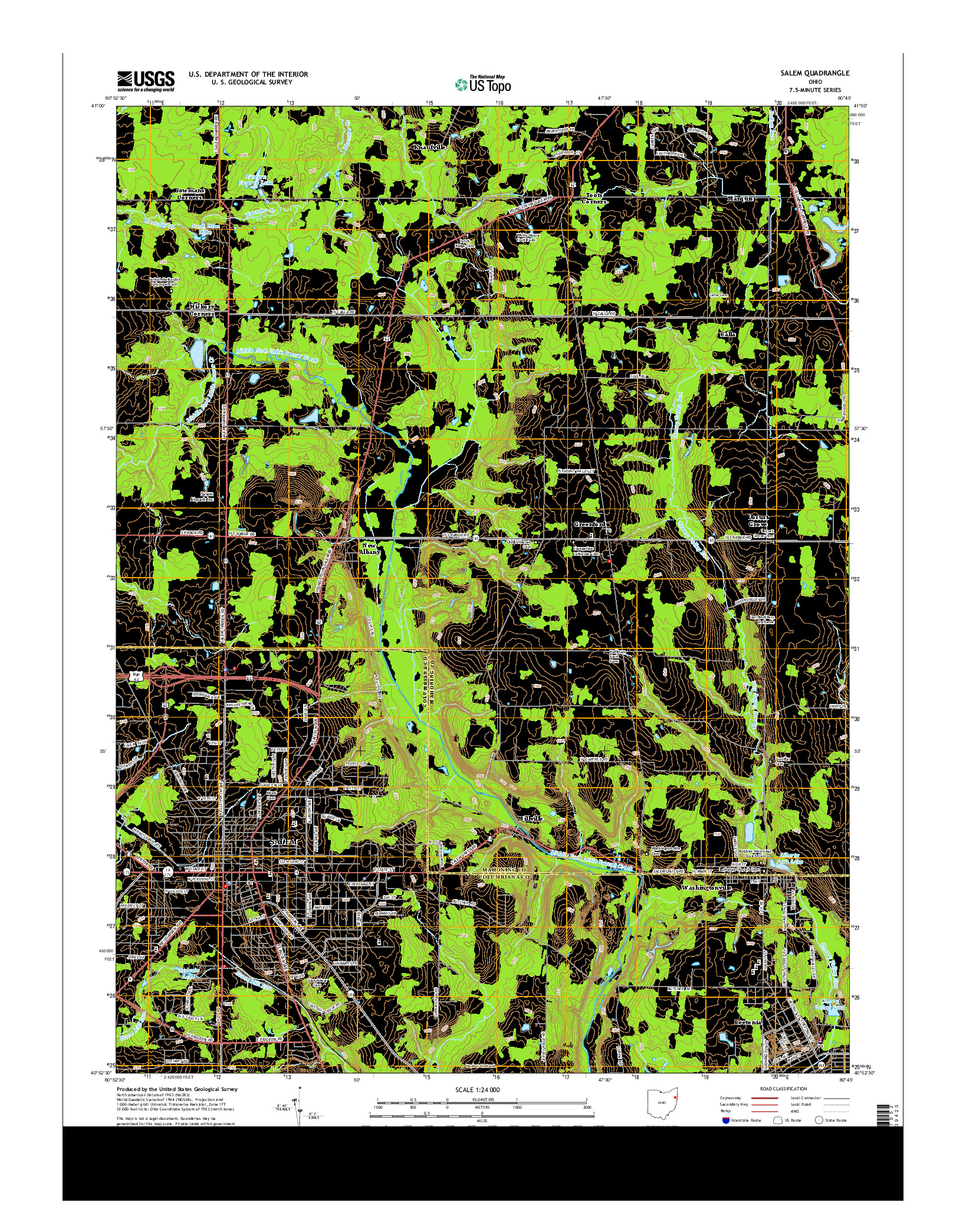 USGS US TOPO 7.5-MINUTE MAP FOR SALEM, OH 2013