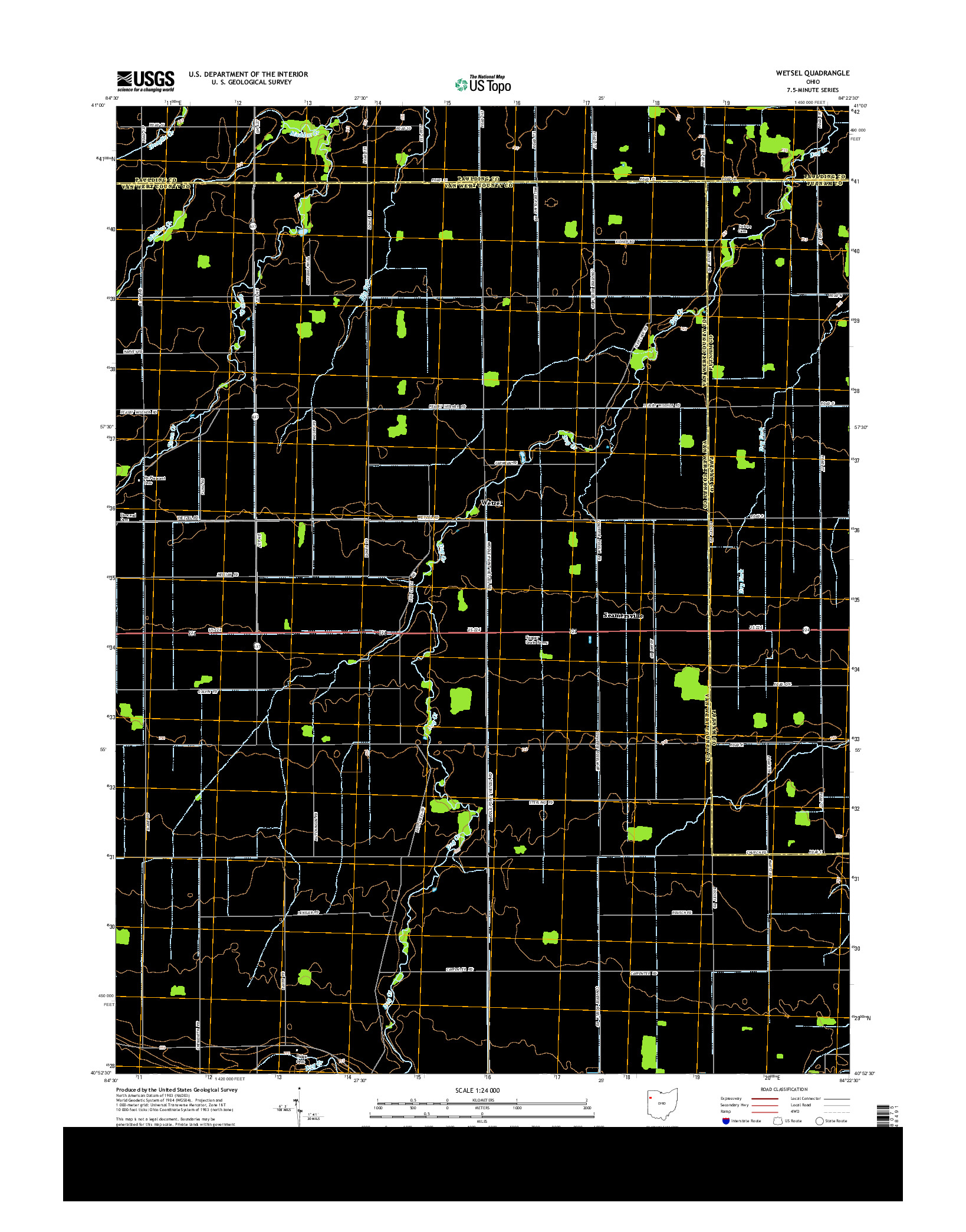 USGS US TOPO 7.5-MINUTE MAP FOR WETSEL, OH 2013