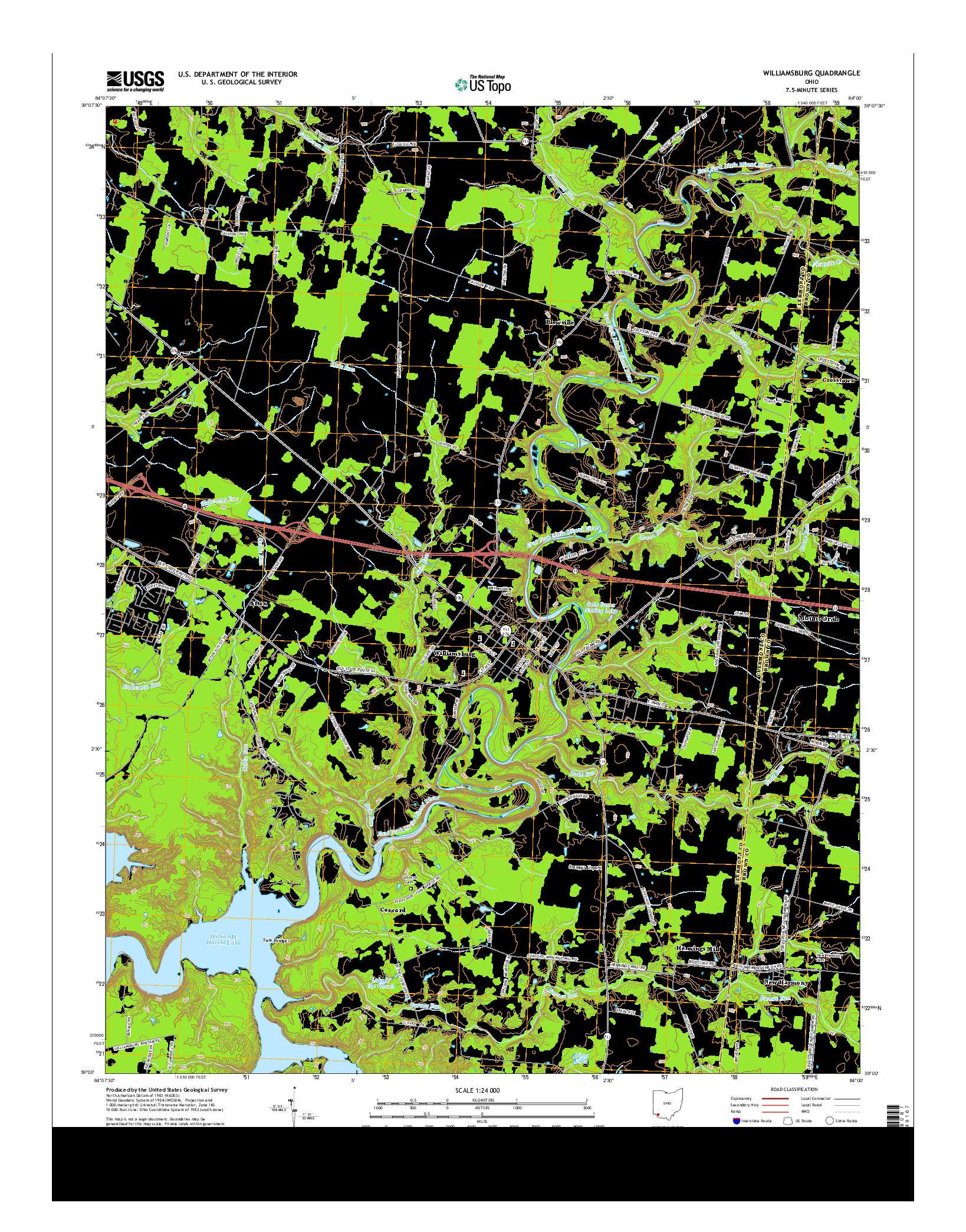 USGS US TOPO 7.5-MINUTE MAP FOR WILLIAMSBURG, OH 2013