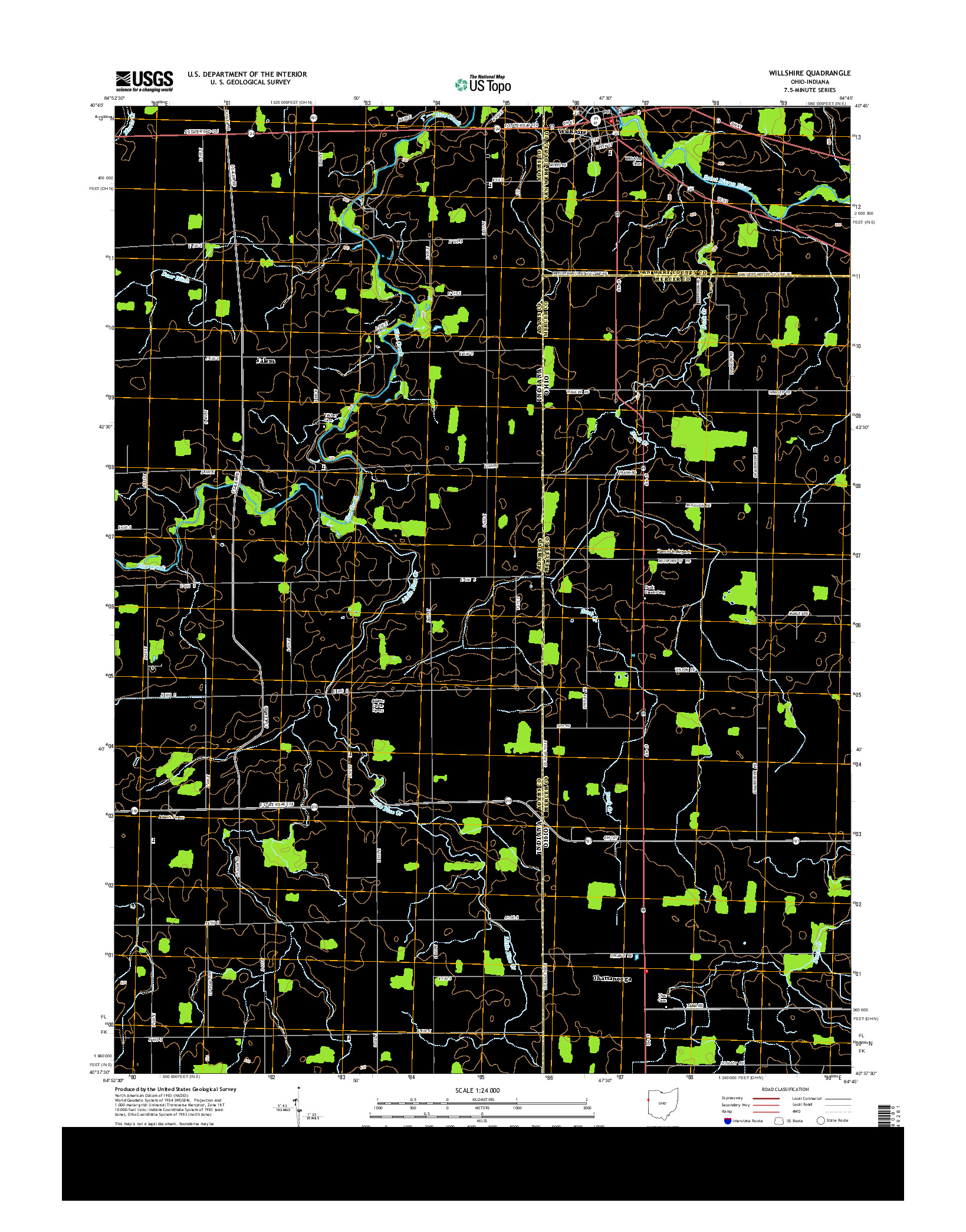 USGS US TOPO 7.5-MINUTE MAP FOR WILLSHIRE, OH-IN 2013