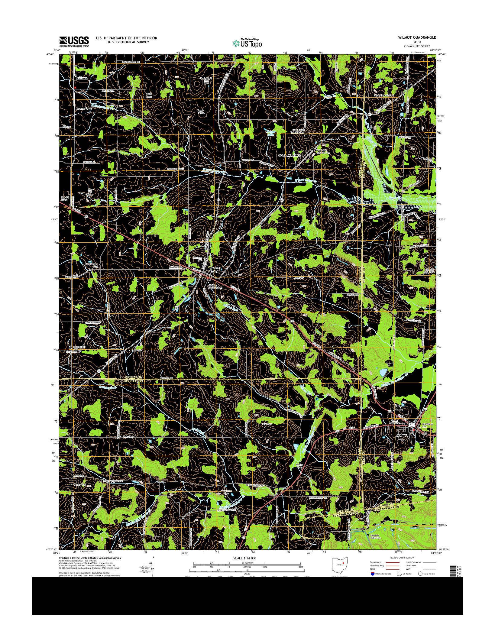USGS US TOPO 7.5-MINUTE MAP FOR WILMOT, OH 2013