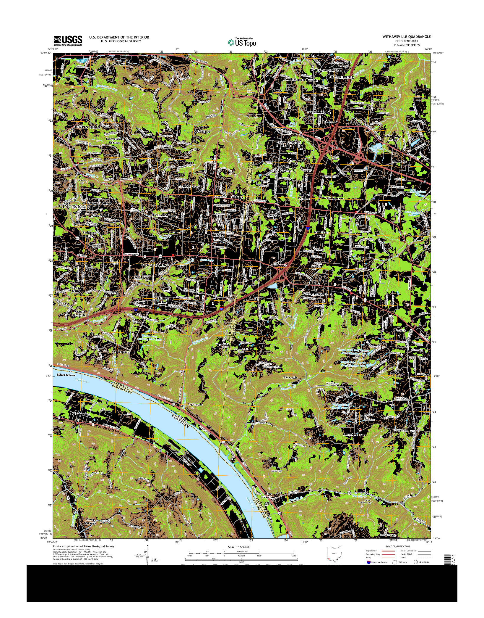 USGS US TOPO 7.5-MINUTE MAP FOR WITHAMSVILLE, OH-KY 2013