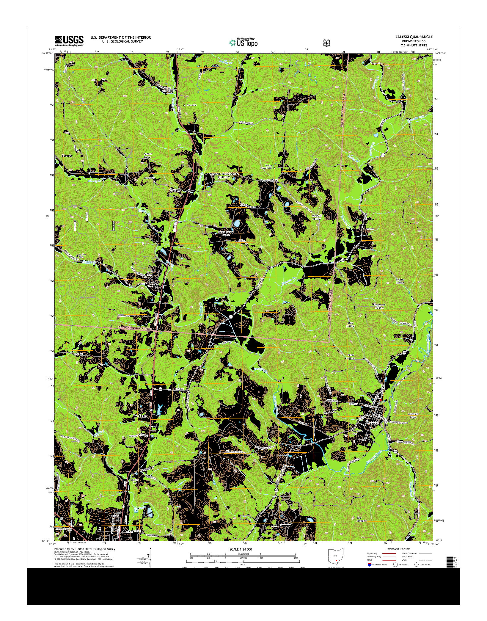 USGS US TOPO 7.5-MINUTE MAP FOR ZALESKI, OH 2013