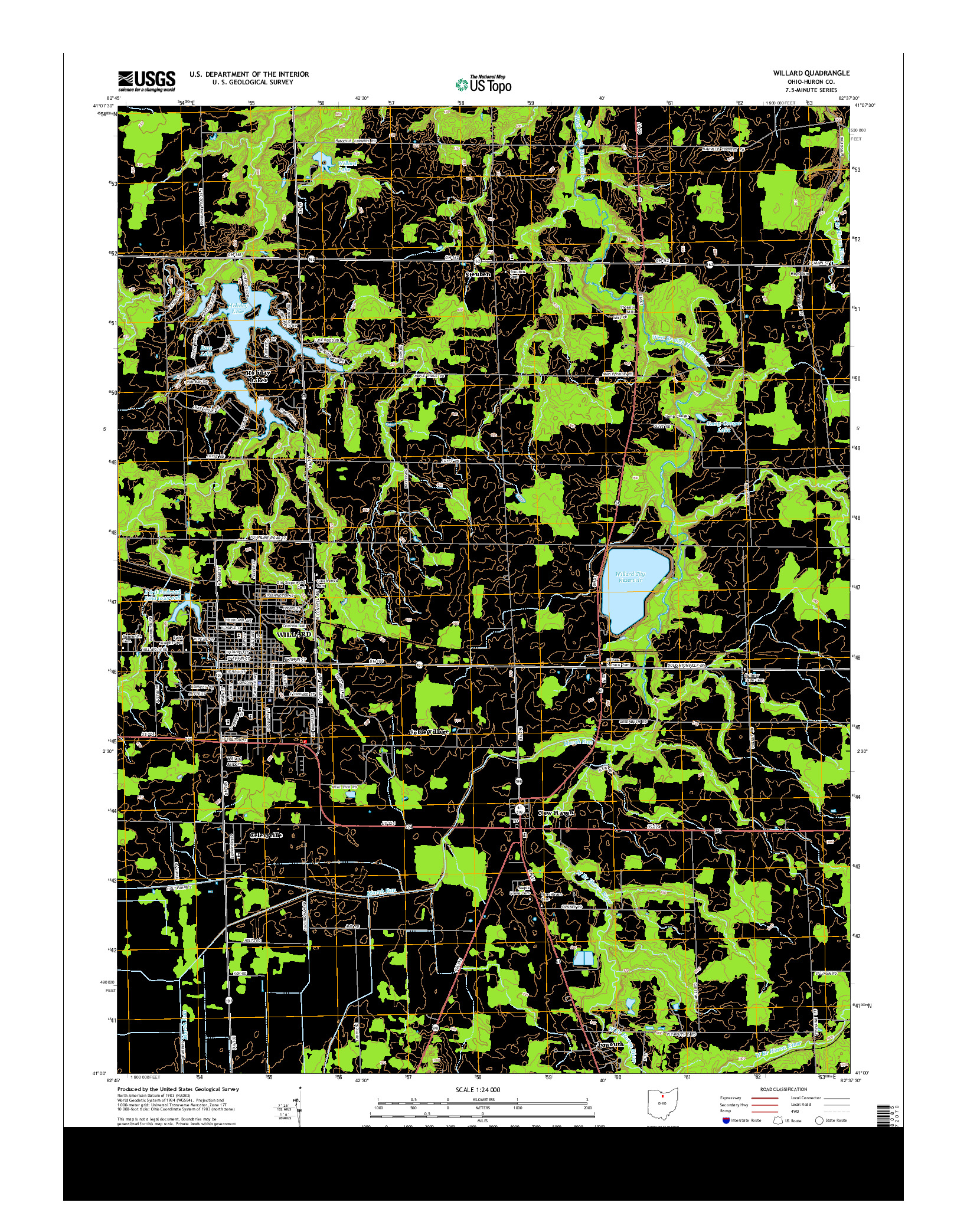 USGS US TOPO 7.5-MINUTE MAP FOR WILLARD, OH 2013