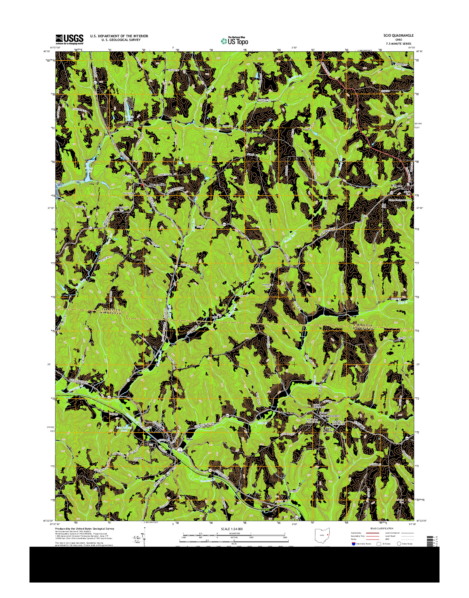 USGS US TOPO 7.5-MINUTE MAP FOR SCIO, OH 2013