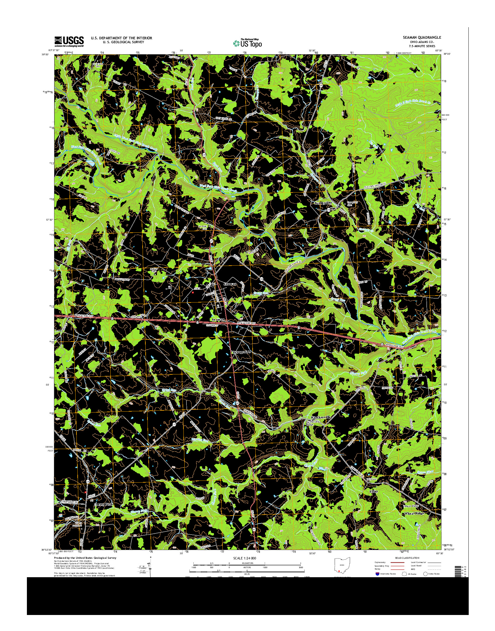 USGS US TOPO 7.5-MINUTE MAP FOR SEAMAN, OH 2013