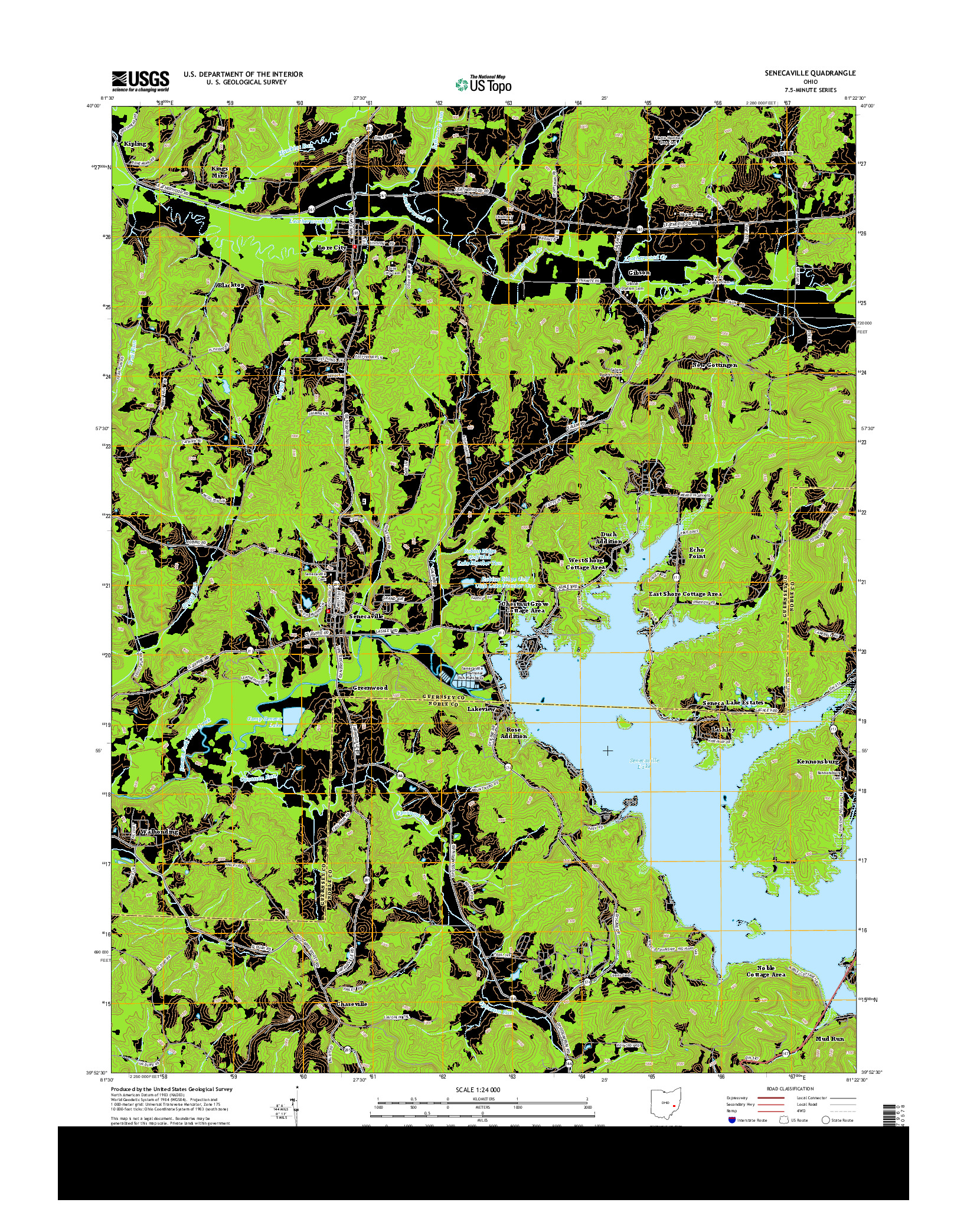 USGS US TOPO 7.5-MINUTE MAP FOR SENECAVILLE, OH 2013