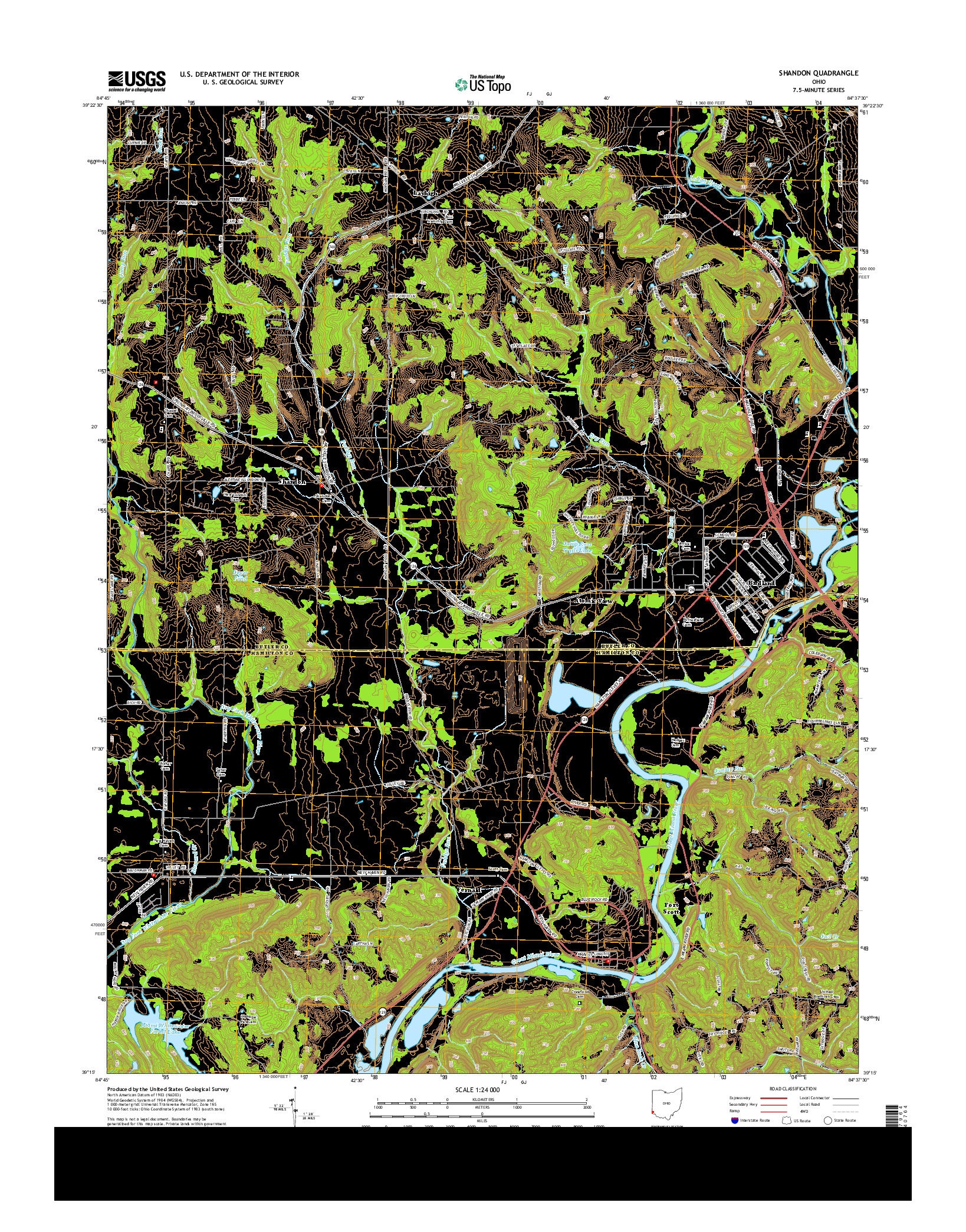 USGS US TOPO 7.5-MINUTE MAP FOR SHANDON, OH 2013