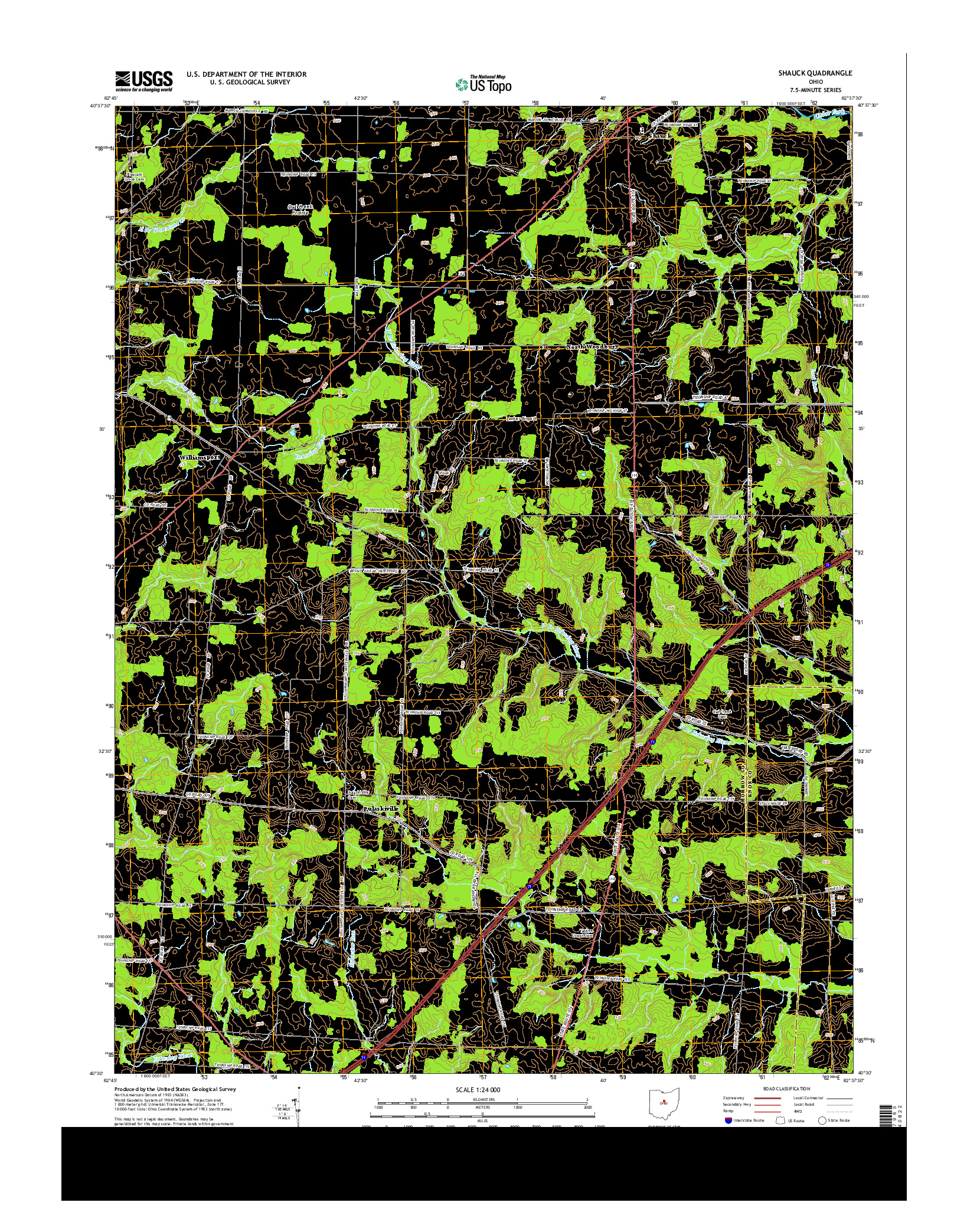 USGS US TOPO 7.5-MINUTE MAP FOR SHAUCK, OH 2013