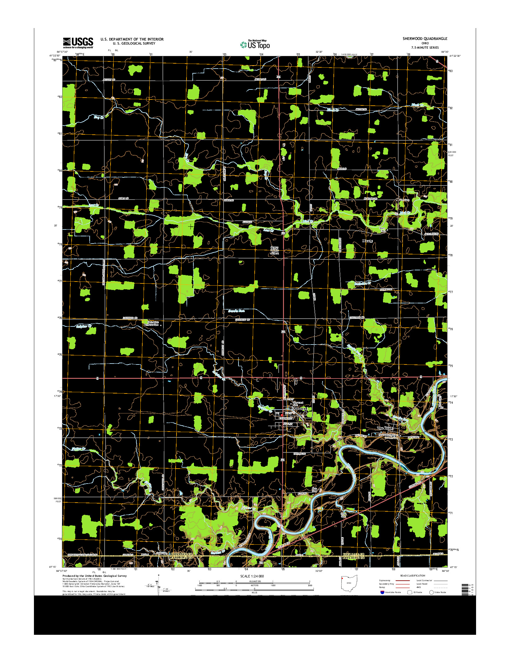 USGS US TOPO 7.5-MINUTE MAP FOR SHERWOOD, OH 2013