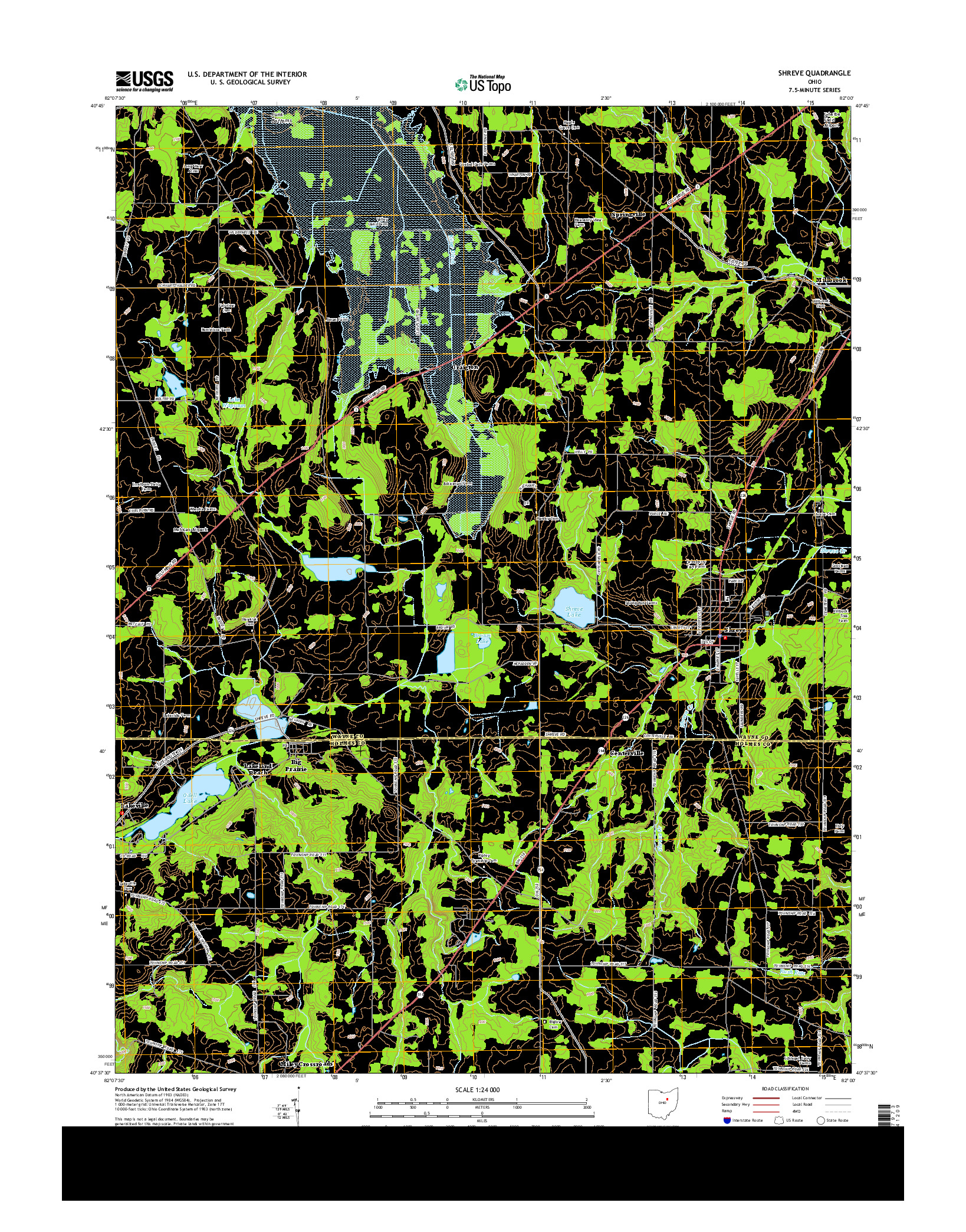 USGS US TOPO 7.5-MINUTE MAP FOR SHREVE, OH 2013