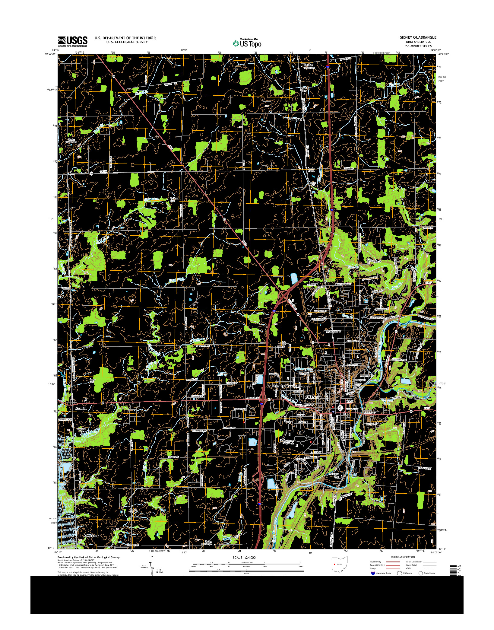 USGS US TOPO 7.5-MINUTE MAP FOR SIDNEY, OH 2013