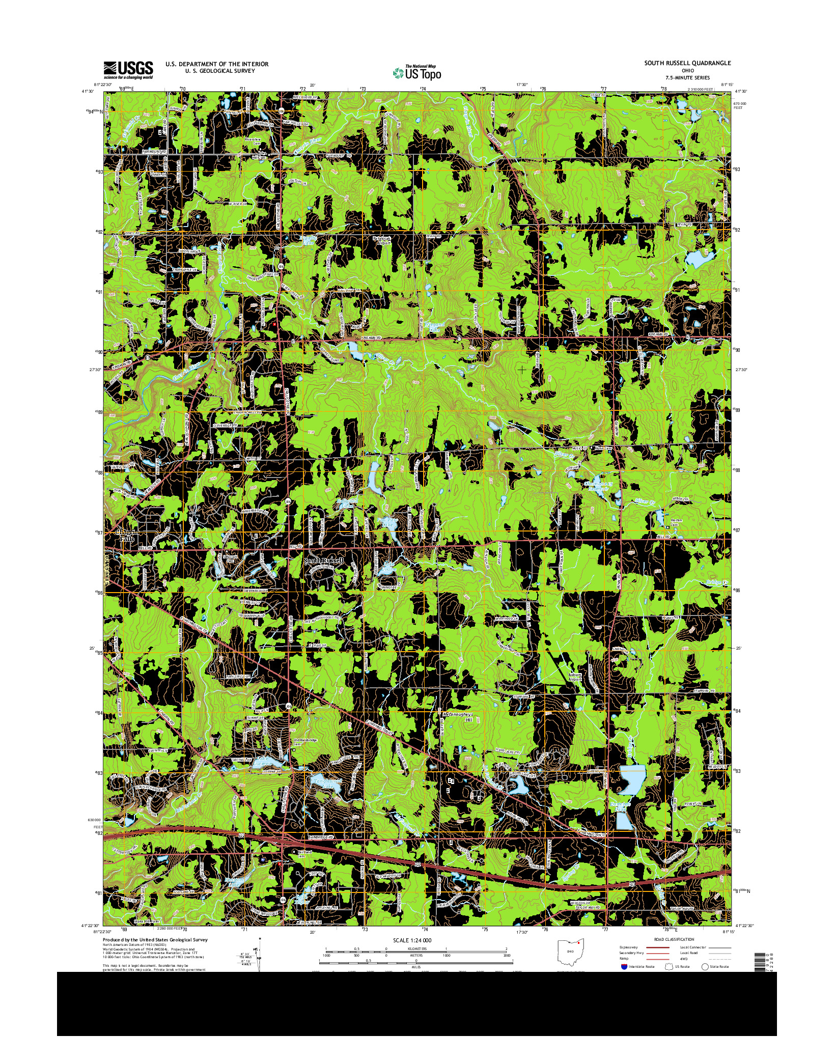 USGS US TOPO 7.5-MINUTE MAP FOR SOUTH RUSSELL, OH 2013