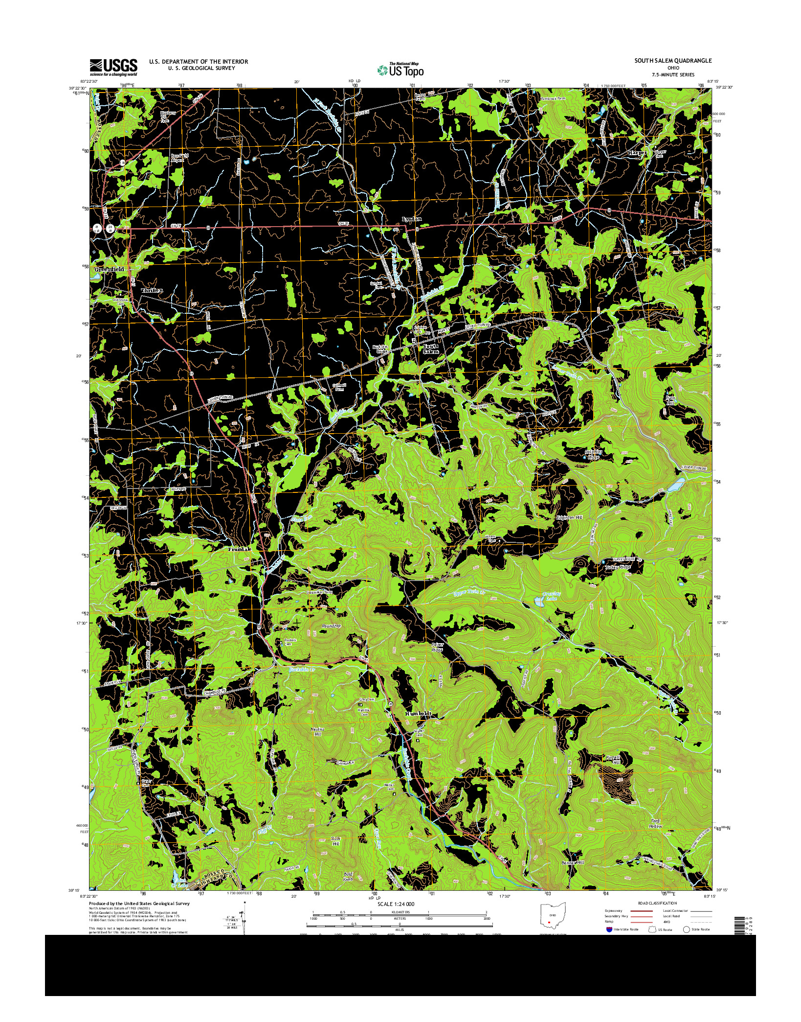 USGS US TOPO 7.5-MINUTE MAP FOR SOUTH SALEM, OH 2013