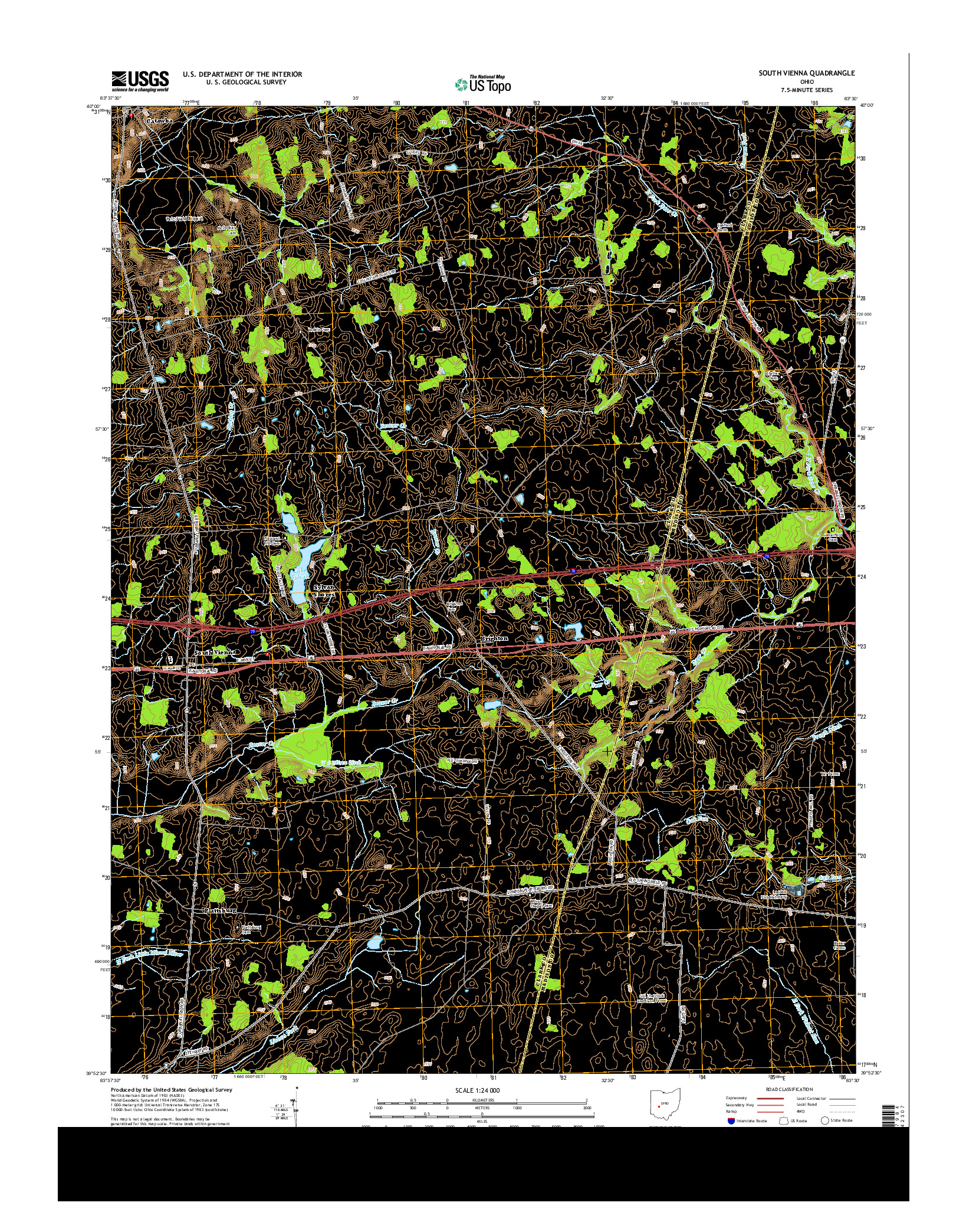 USGS US TOPO 7.5-MINUTE MAP FOR SOUTH VIENNA, OH 2013