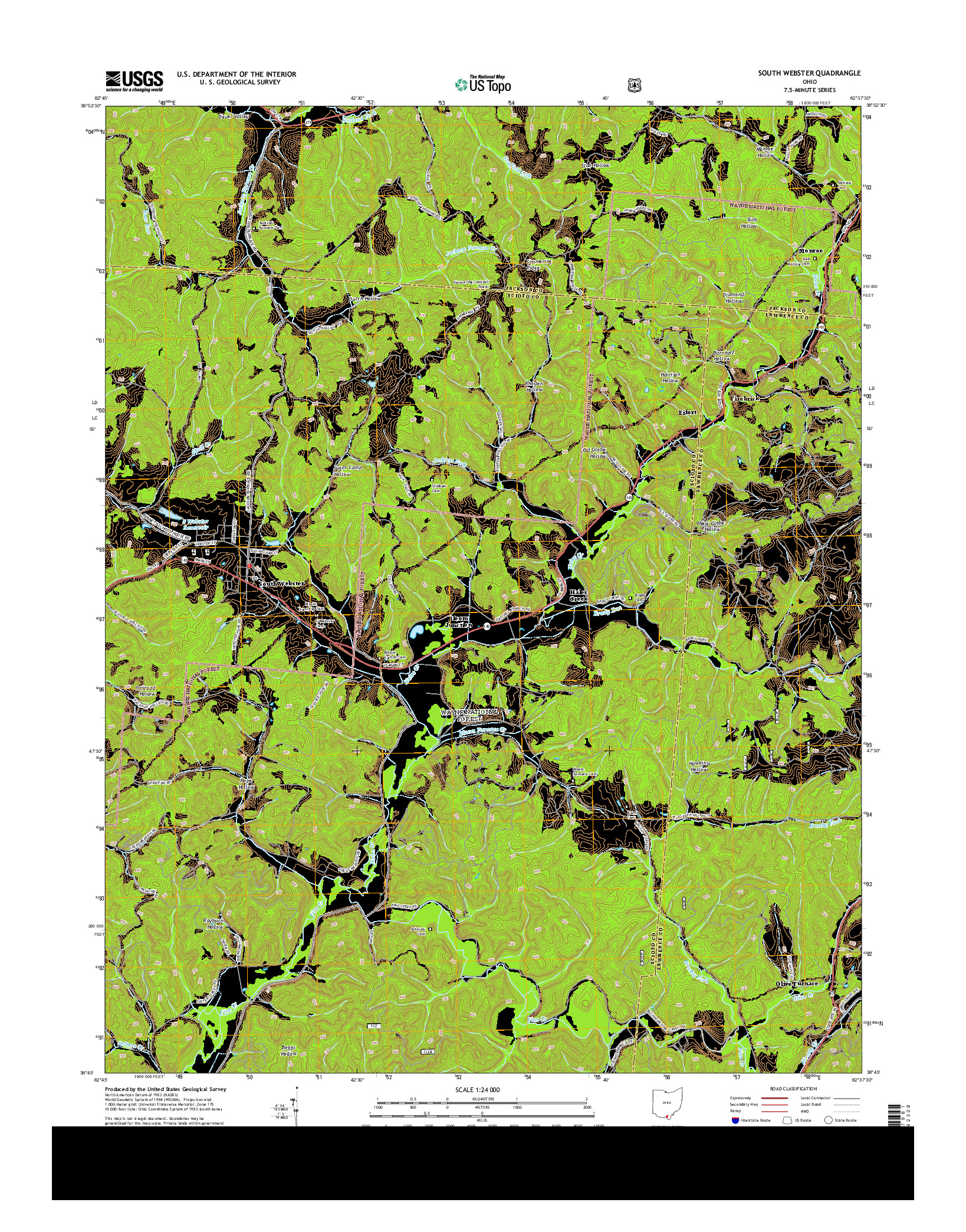 USGS US TOPO 7.5-MINUTE MAP FOR SOUTH WEBSTER, OH 2013