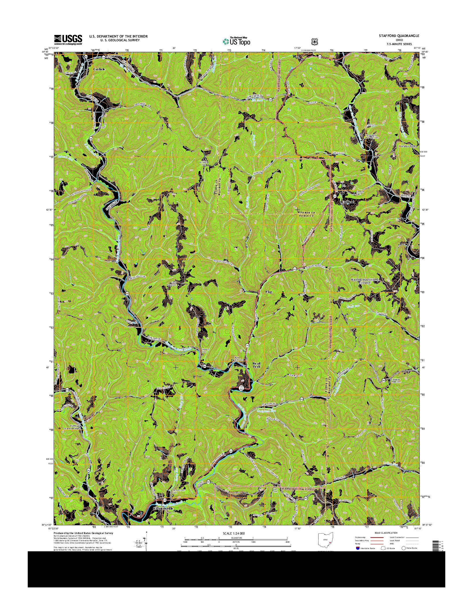 USGS US TOPO 7.5-MINUTE MAP FOR STAFFORD, OH 2013