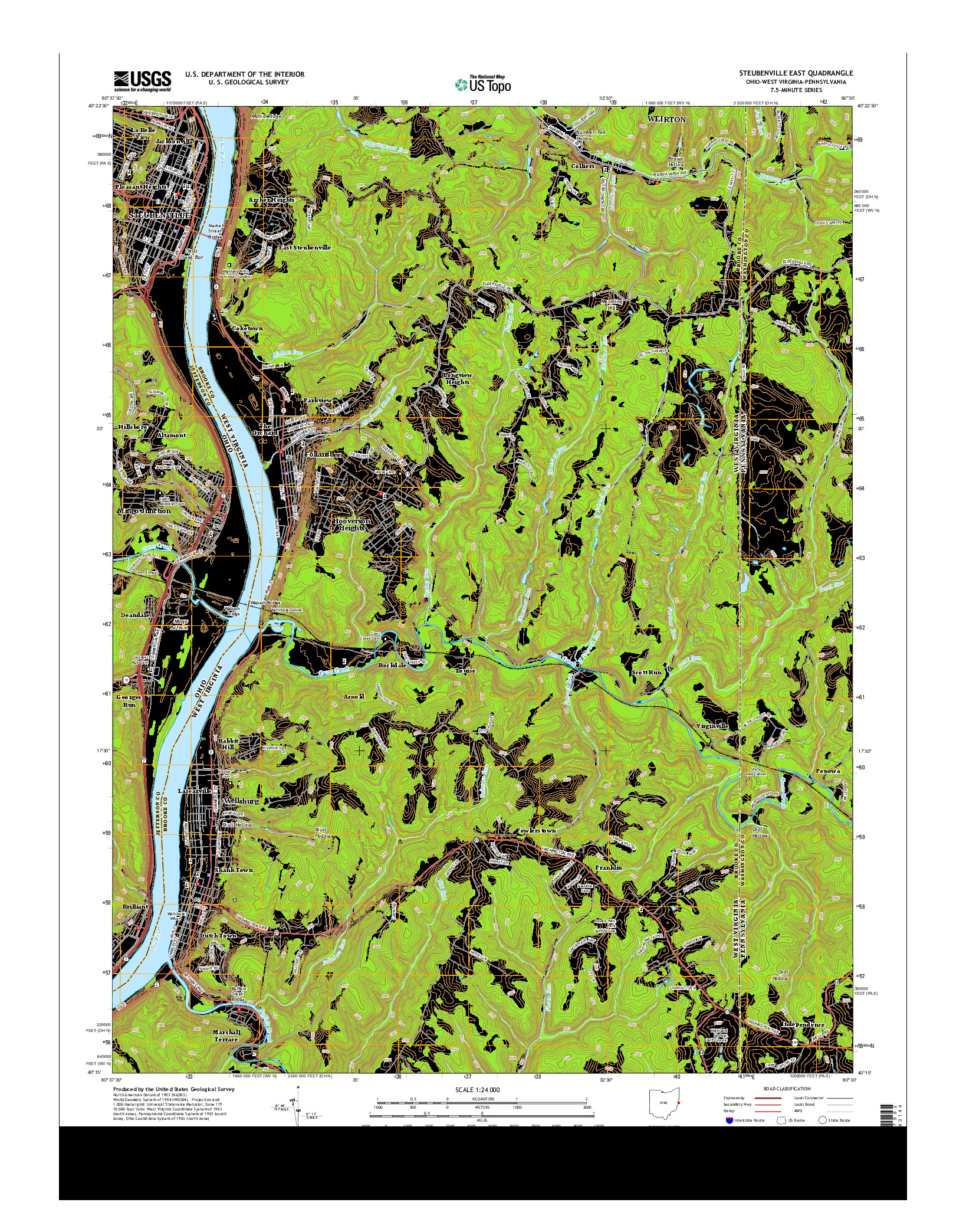 USGS US TOPO 7.5-MINUTE MAP FOR STEUBENVILLE EAST, OH-WV-PA 2013