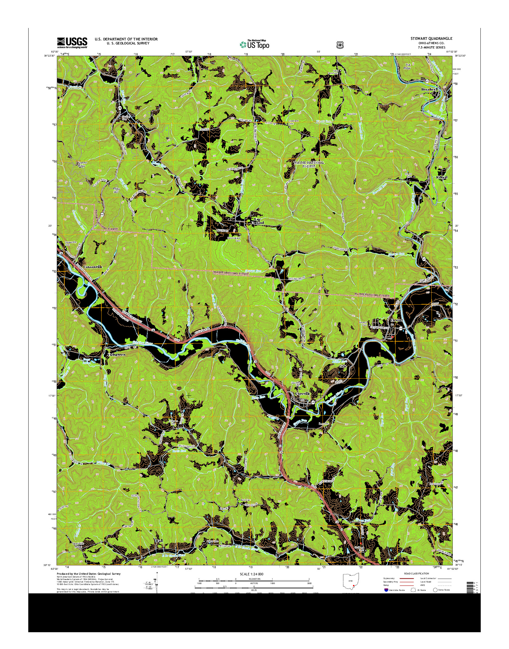 USGS US TOPO 7.5-MINUTE MAP FOR STEWART, OH 2013