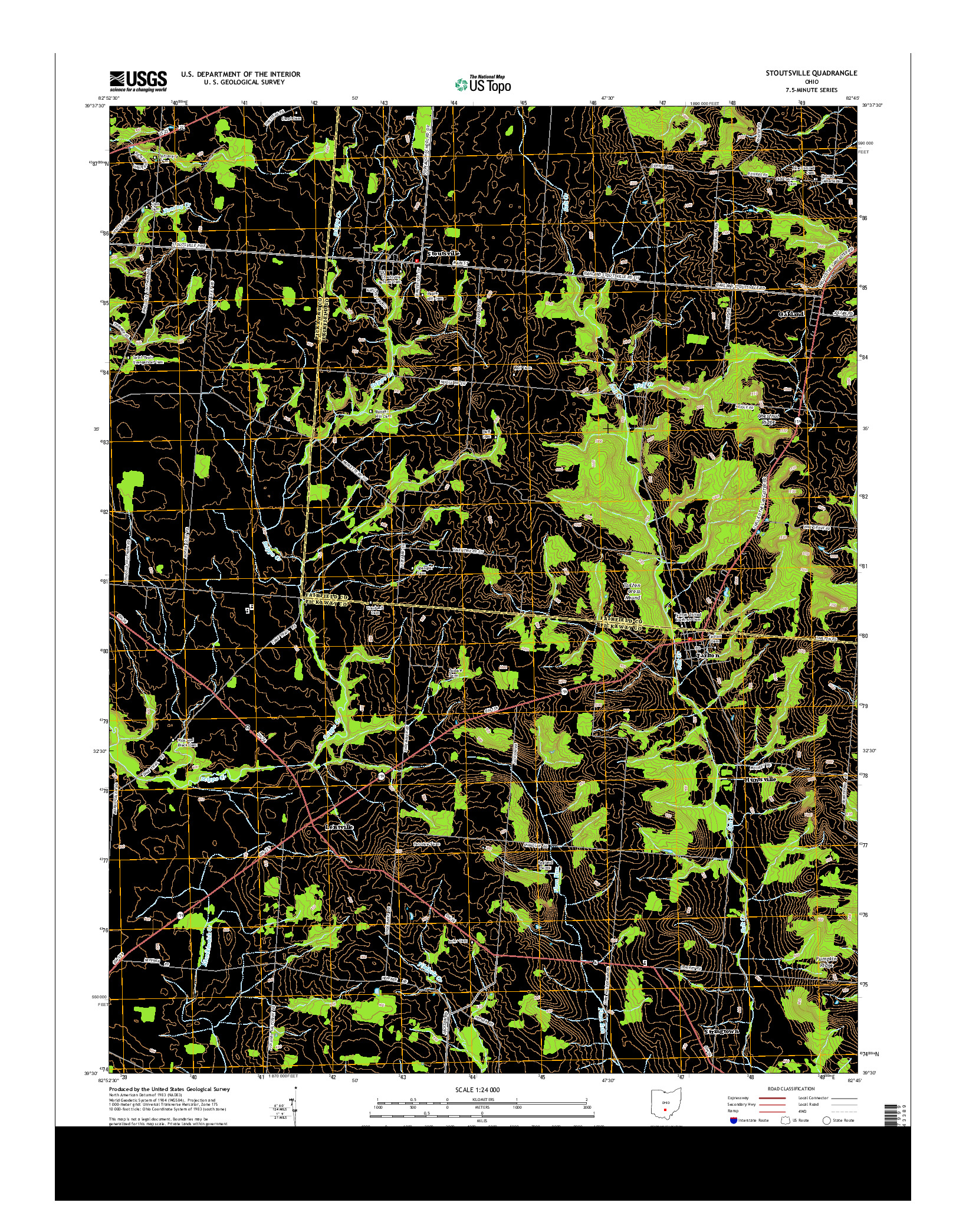 USGS US TOPO 7.5-MINUTE MAP FOR STOUTSVILLE, OH 2013