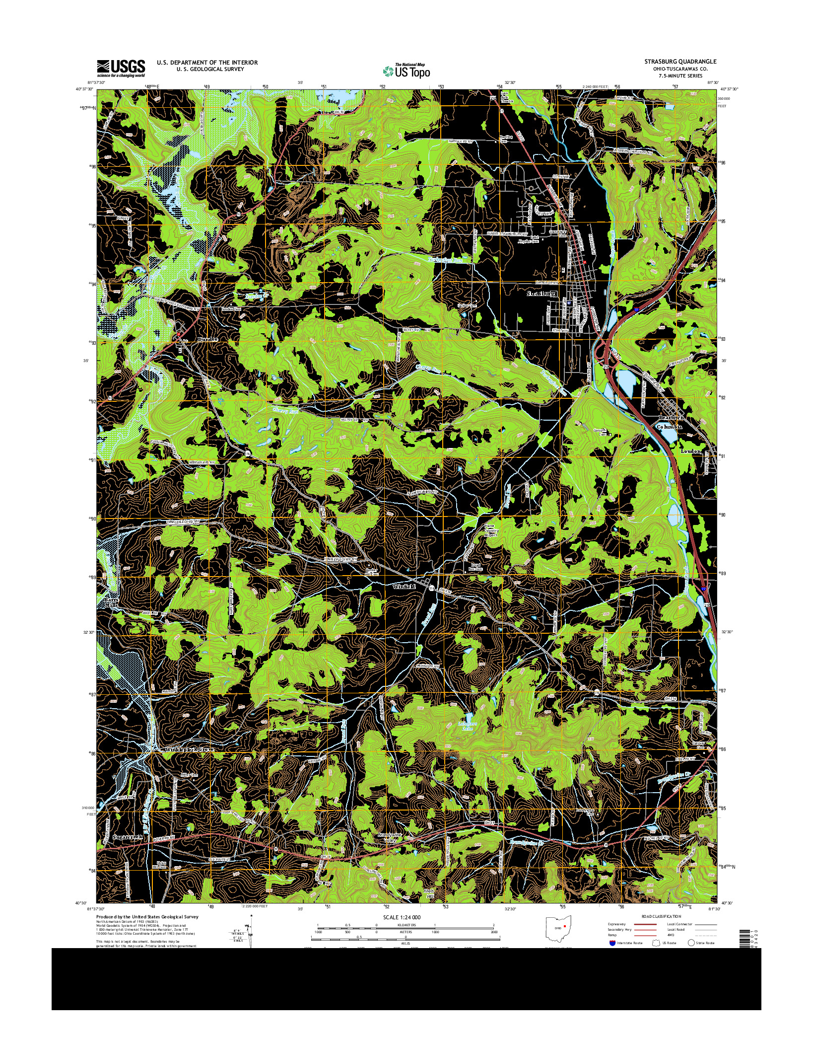 USGS US TOPO 7.5-MINUTE MAP FOR STRASBURG, OH 2013