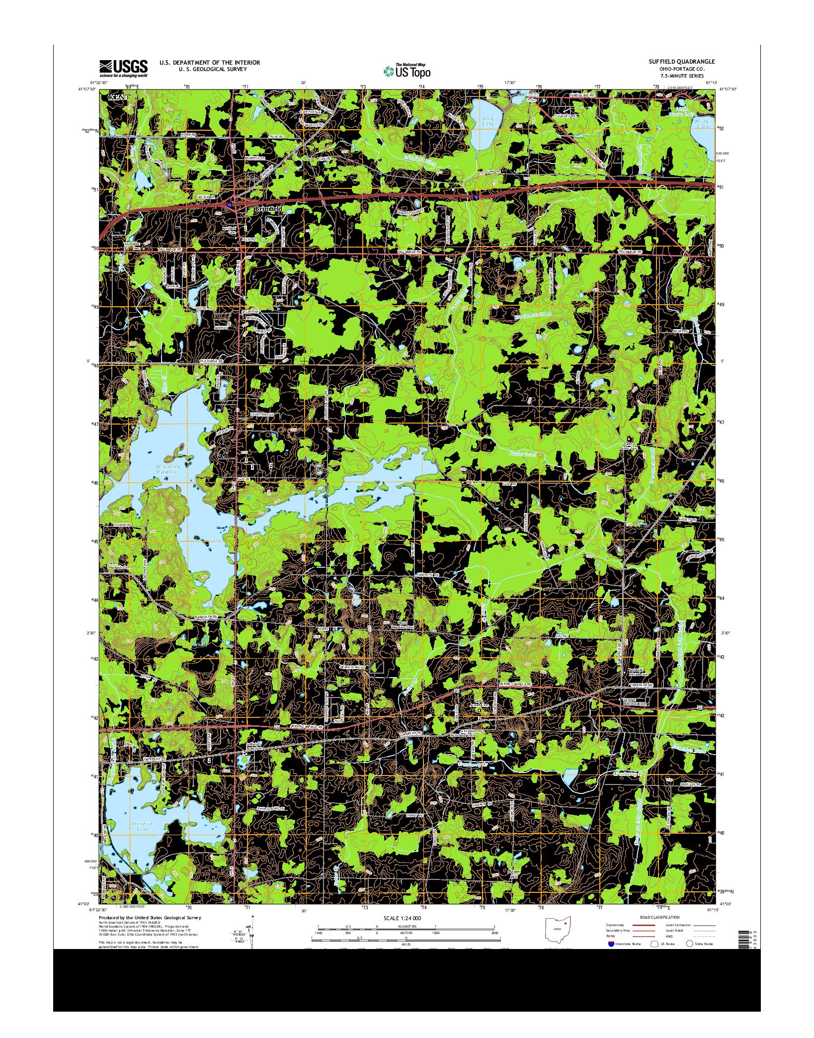 USGS US TOPO 7.5-MINUTE MAP FOR SUFFIELD, OH 2013