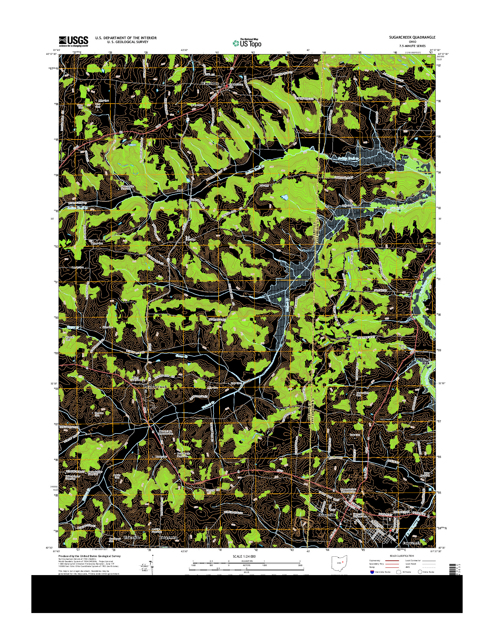 USGS US TOPO 7.5-MINUTE MAP FOR SUGARCREEK, OH 2013