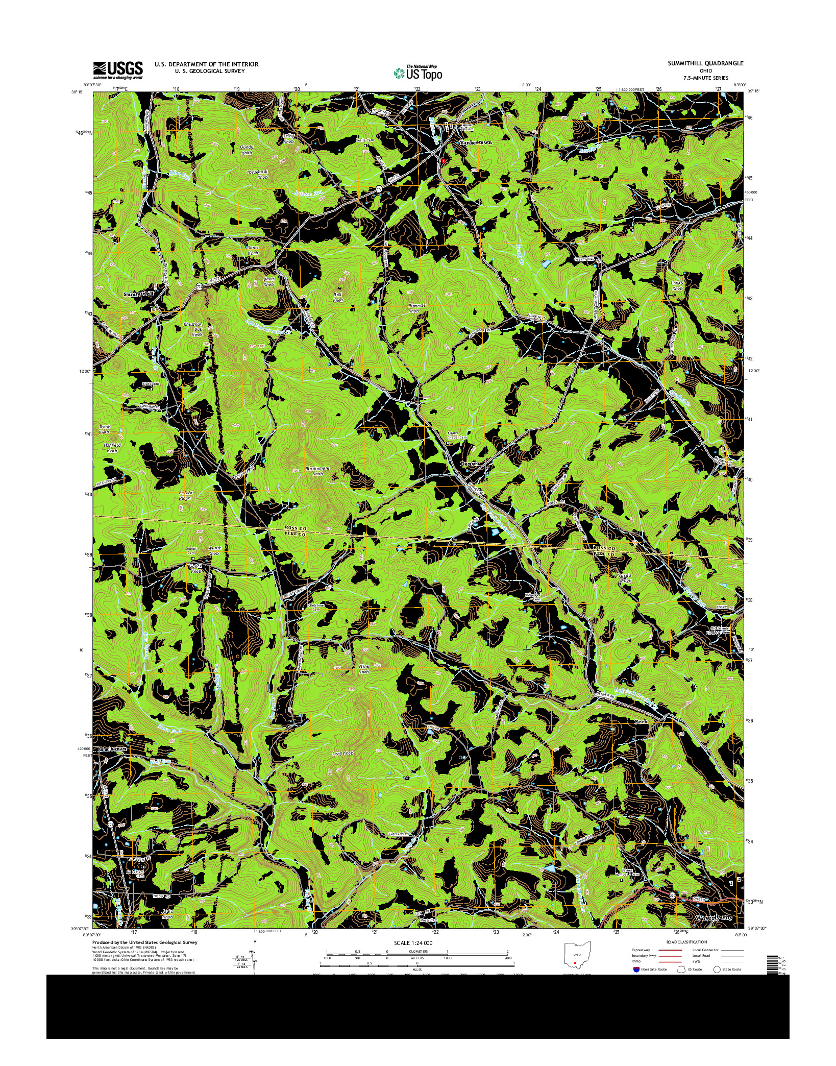 USGS US TOPO 7.5-MINUTE MAP FOR SUMMITHILL, OH 2013