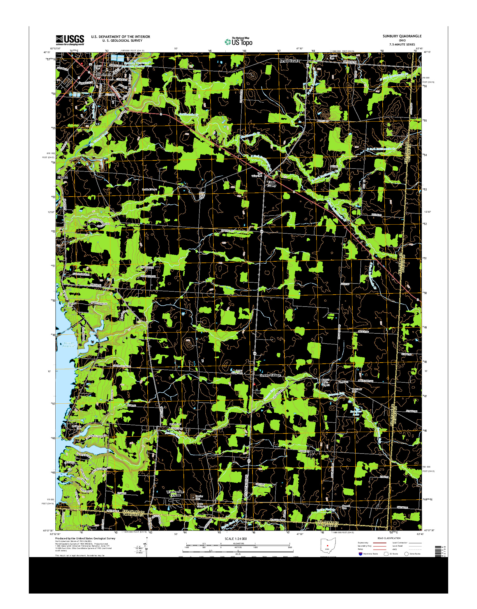 USGS US TOPO 7.5-MINUTE MAP FOR SUNBURY, OH 2013